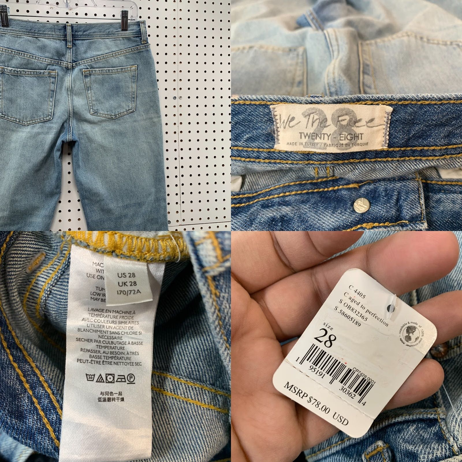 Vintage We The Free Jeans WOmens SIze 28 Fits 30x27 Distressed Raw Hem Casual Blue Denim Size 28" / US 6 / IT 42 - 9 Thumbnail