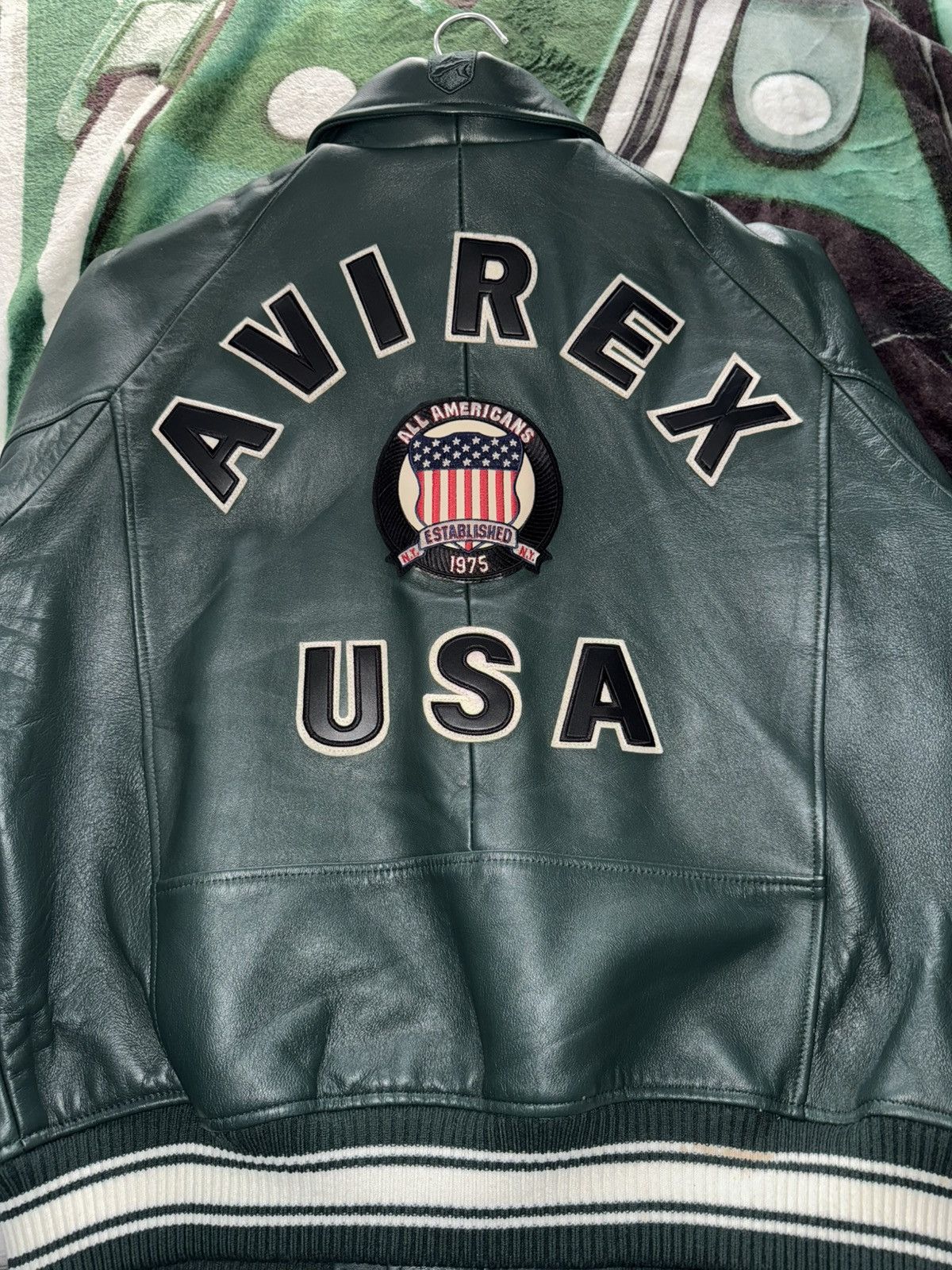 Avirex Avirex Icon Leather Jacket Hunter Green Varsity Bomber Size US L / EU 52-54 / 3 - 1 Thumbnail