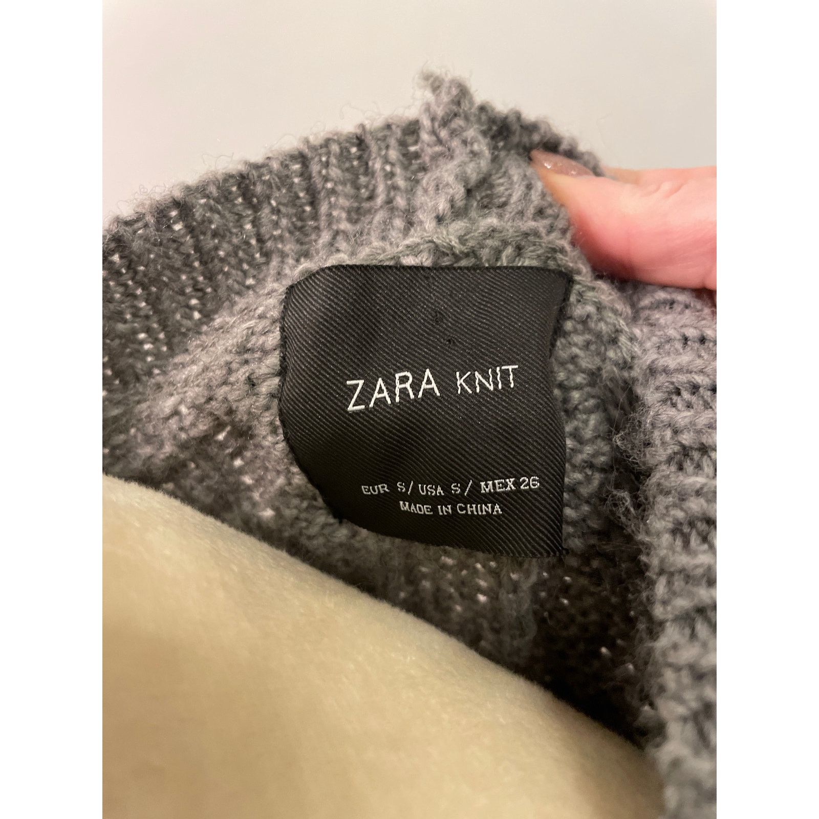 Zara Zara Knit Chunky Cable Knit Wool Blend Gray Cardigan, S Size S / US 4 / IT 40 - 7 Thumbnail