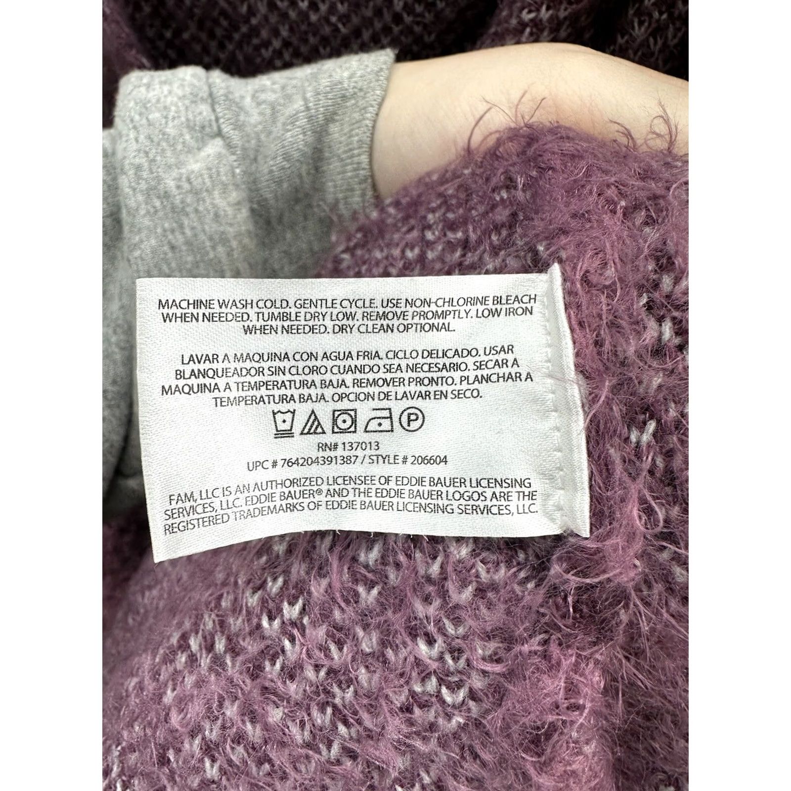 Eddie Bauer Eddie Bauer Womens Cardigan Small Purple Long Sleeve Open Front Fuzzy Sweater Size S / US 4 / IT 40 - 6 Thumbnail