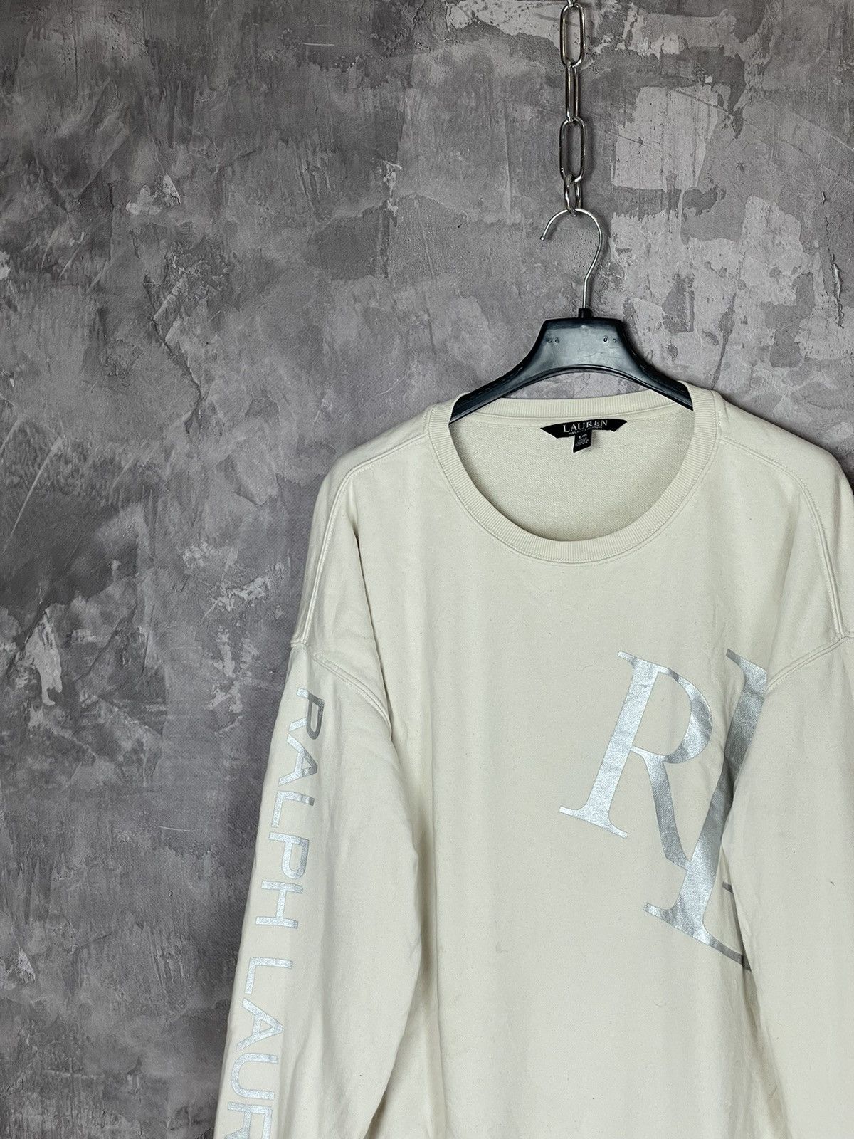 Japanese Brand × Polo Ralph Lauren Vintage Women’s Polo Ralph Lauren White Basic Sweatshirt Size L / US 10 / IT 46 - 3 Thumbnail