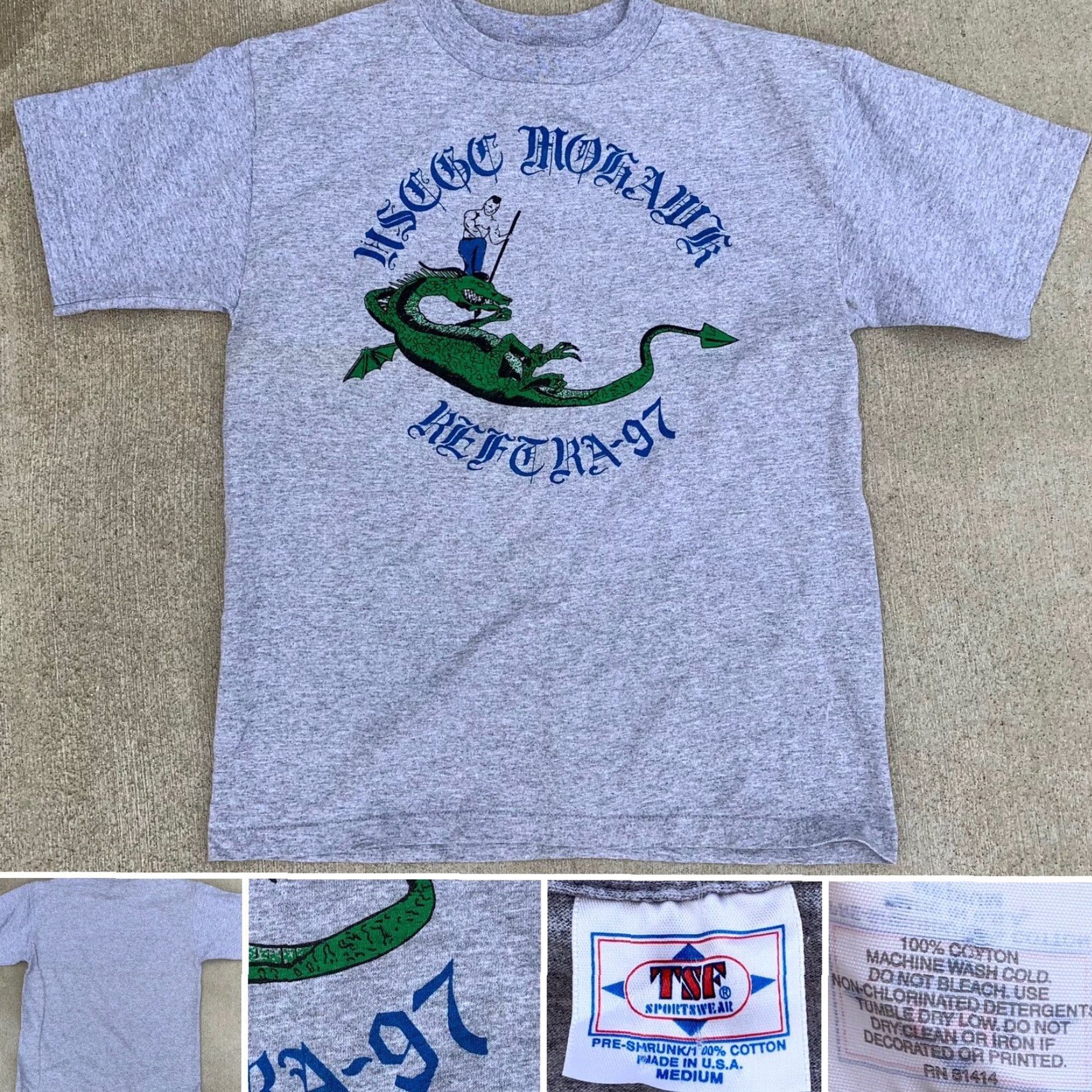 Vintage VINTAGE USCGC Mohawk REFTRA 97 T Shirt Made In USA Size M Medium Gray Graphic Print Men Shirt 90s US Coast Guard Cutter Mohawk Mens TSF Sportswear Size US M / EU 48-50 / 2 - 3 Thumbnail