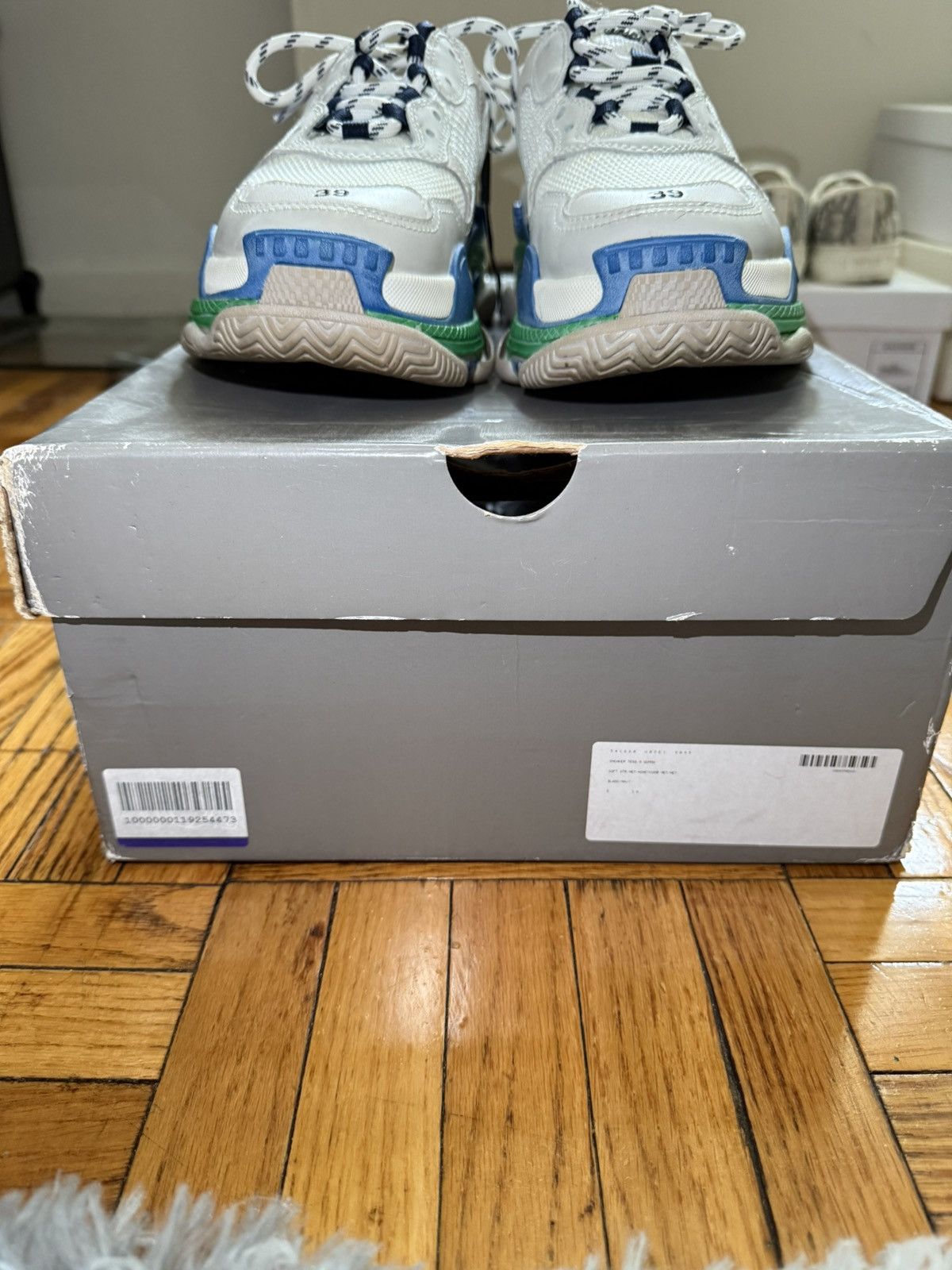Balenciaga Balenciaga Triple S Sneaker - White / Blue / Green Size US 6 / EU 39 - 8 Thumbnail