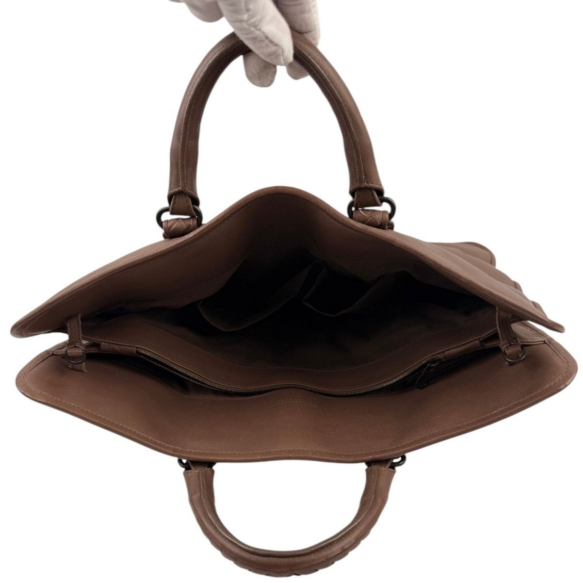 Bottega Veneta Bottega Veneta Black Intrecciato Leather Briefcase Bag Brown Size 42 - 19 Thumbnail