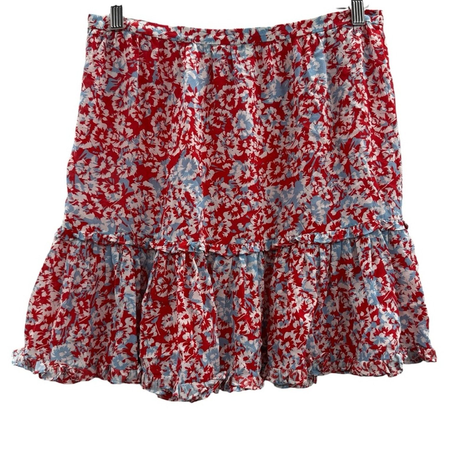 Other Paloma Blue Alexa 100% Silk Floral Tiered Mini Skirt Size 28" / US 6 / IT 42 - 3 Thumbnail