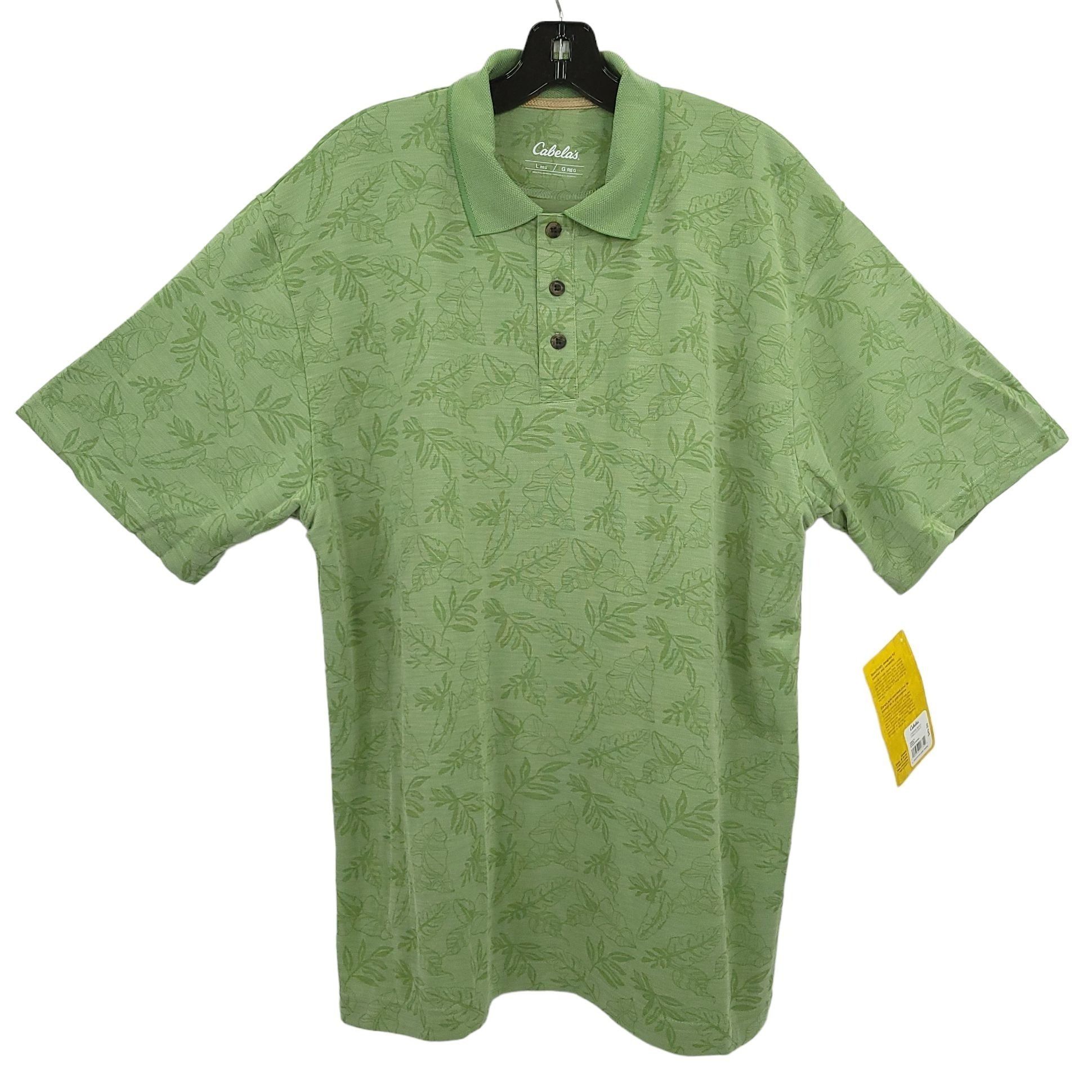 Cabelas Cabelas Polo Shirt Mens L Sage Green Floral Leaf Size US L / EU 52-54 / 3 - 1 Thumbnail