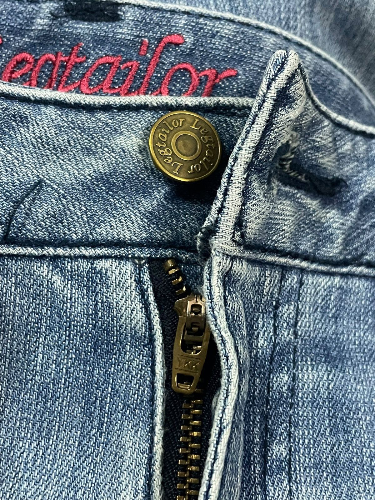 Japanese Brand Vintage Japanese Brand Crazy Front Pocket Washed Flare Jeans Size 31" - 10 Thumbnail
