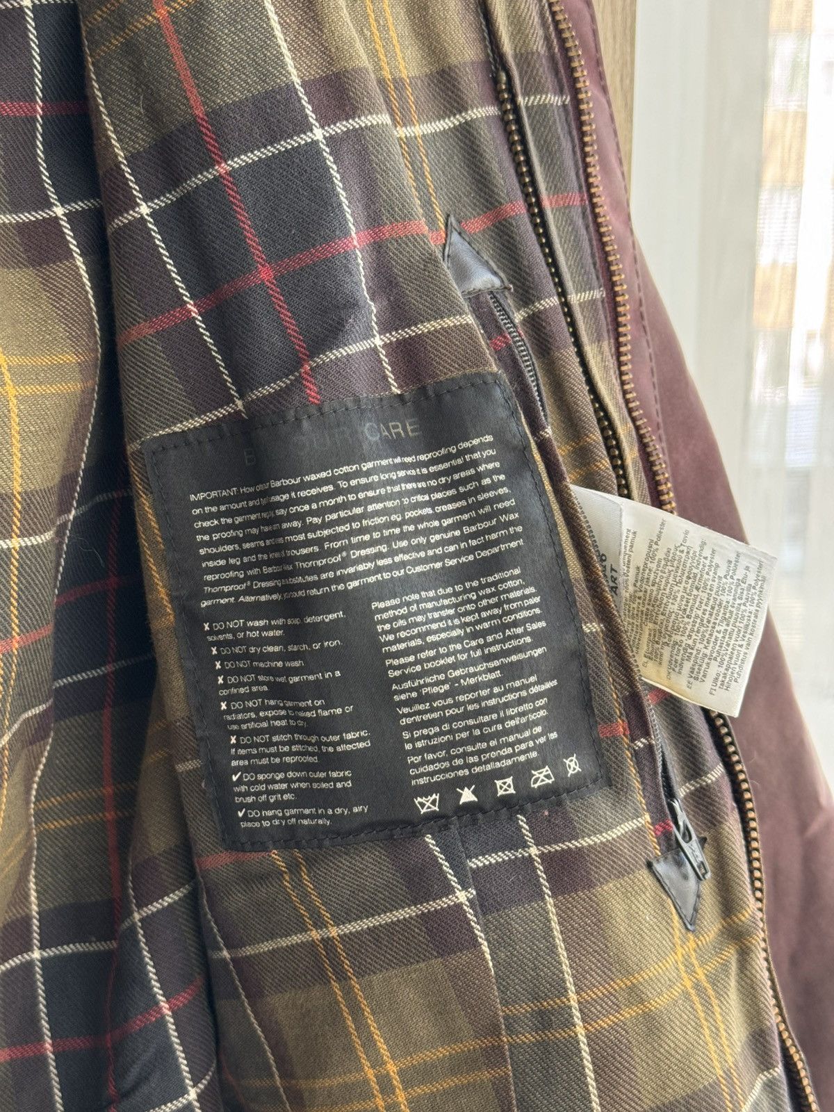 Barbour × Vintage Vintage Barbour Tartan Classic W’ Beadnell Wax Jacket Size XXL / US 16-18 / IT 52-54 - 18 Thumbnail