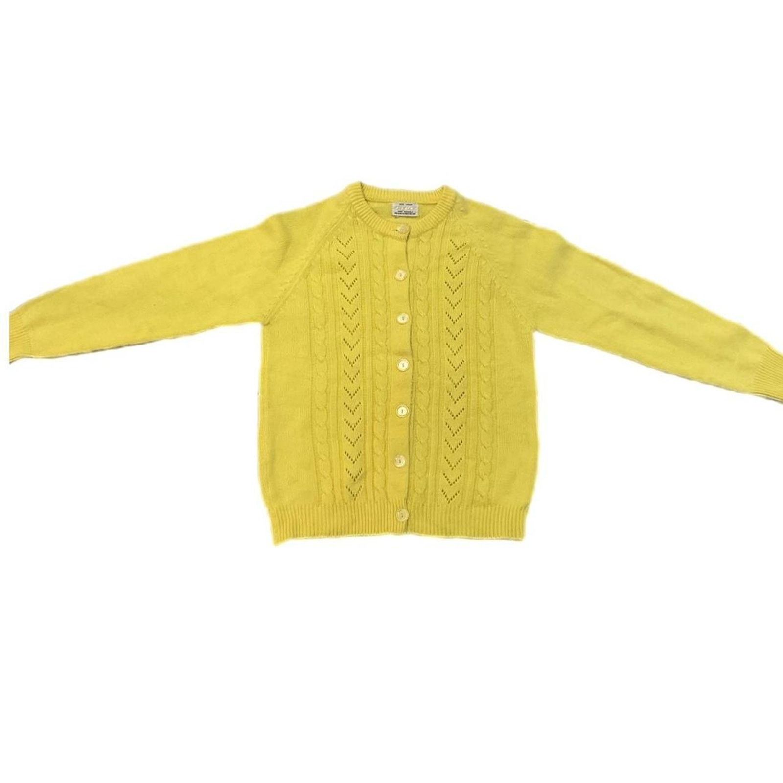 Other Vintage Knit Yellow Cardigan Size S / US 4 / IT 40 - 1 Thumbnail