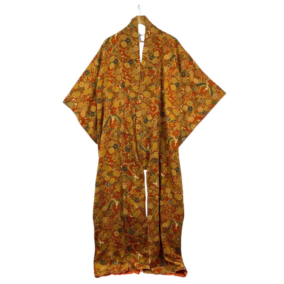 Vintage Vintage 70s KIMONO FLORAL FLOWER JAPAN Traditional AOP Robe Size 3XL / US 20-22 - 1 Thumbnail