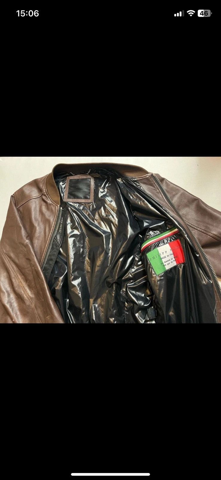 Philipp Plein Philipp Plein FW16 Sheepskin Leather Bomber Jacket Size US XL / EU 56 / 4 - 2 Thumbnail