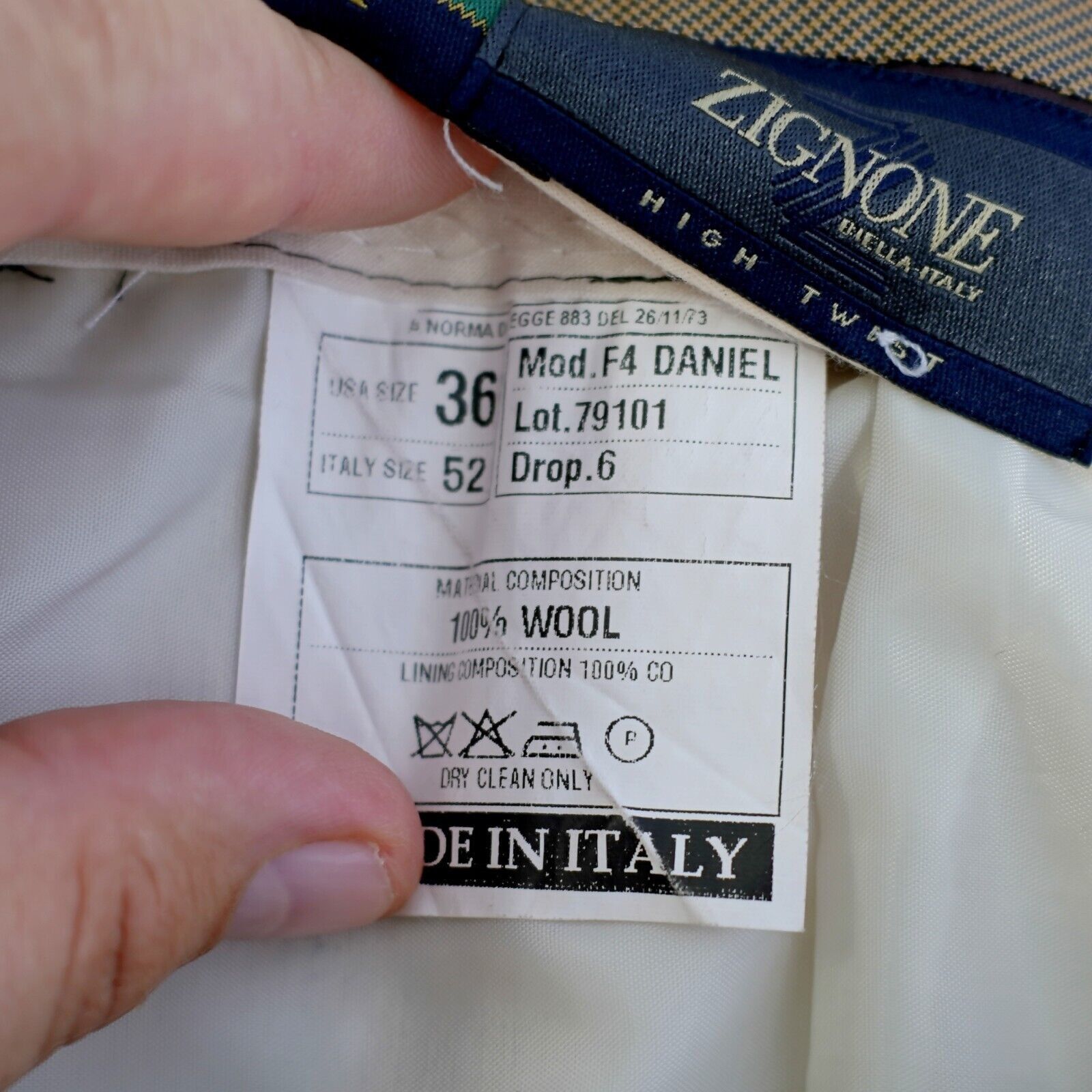 Zanieri Zanieri Zignone Italy High Two Wool Black Daniel 37/31 Dress Size 36R - 8 Thumbnail