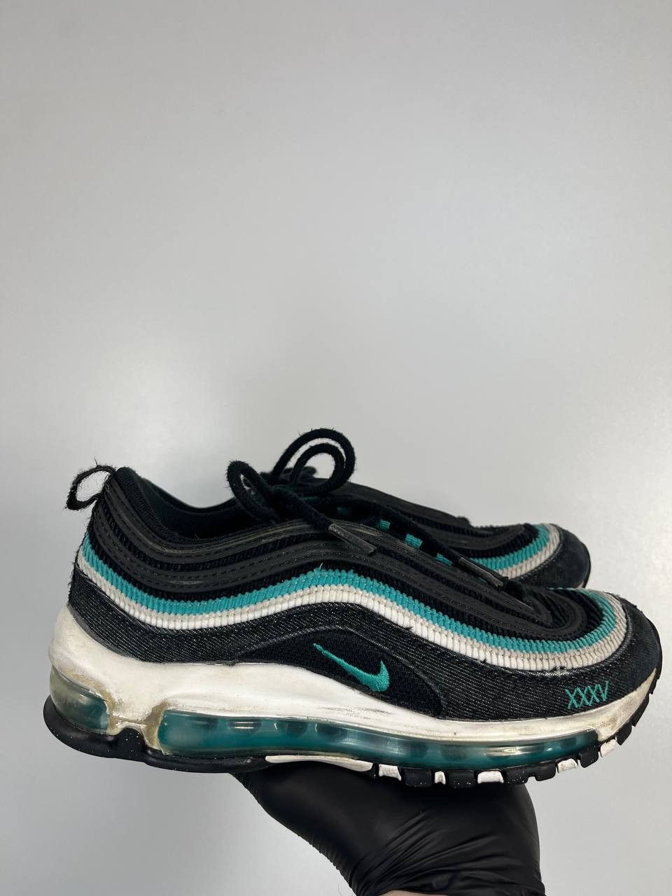 Nike Nike Air Max 97 Black Teal Running Shoes DN3275-001 Eur 36.5 Size US 5 / EU 37 - 2 Thumbnail