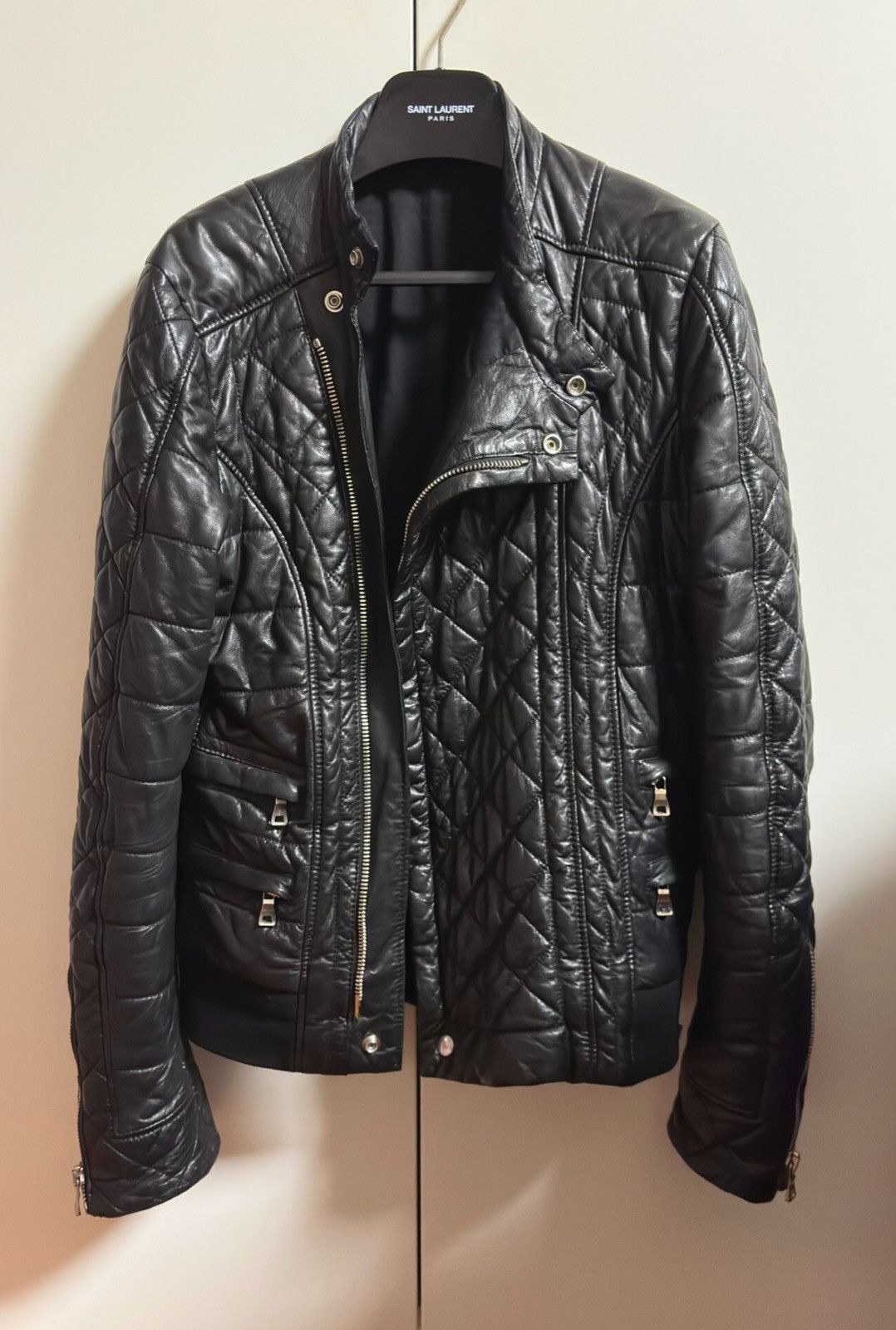 Balmain Balmain Quilted Leather Jacket – Classic Moto Outerwear Size US S / EU 44-46 / 1 - 2 Thumbnail