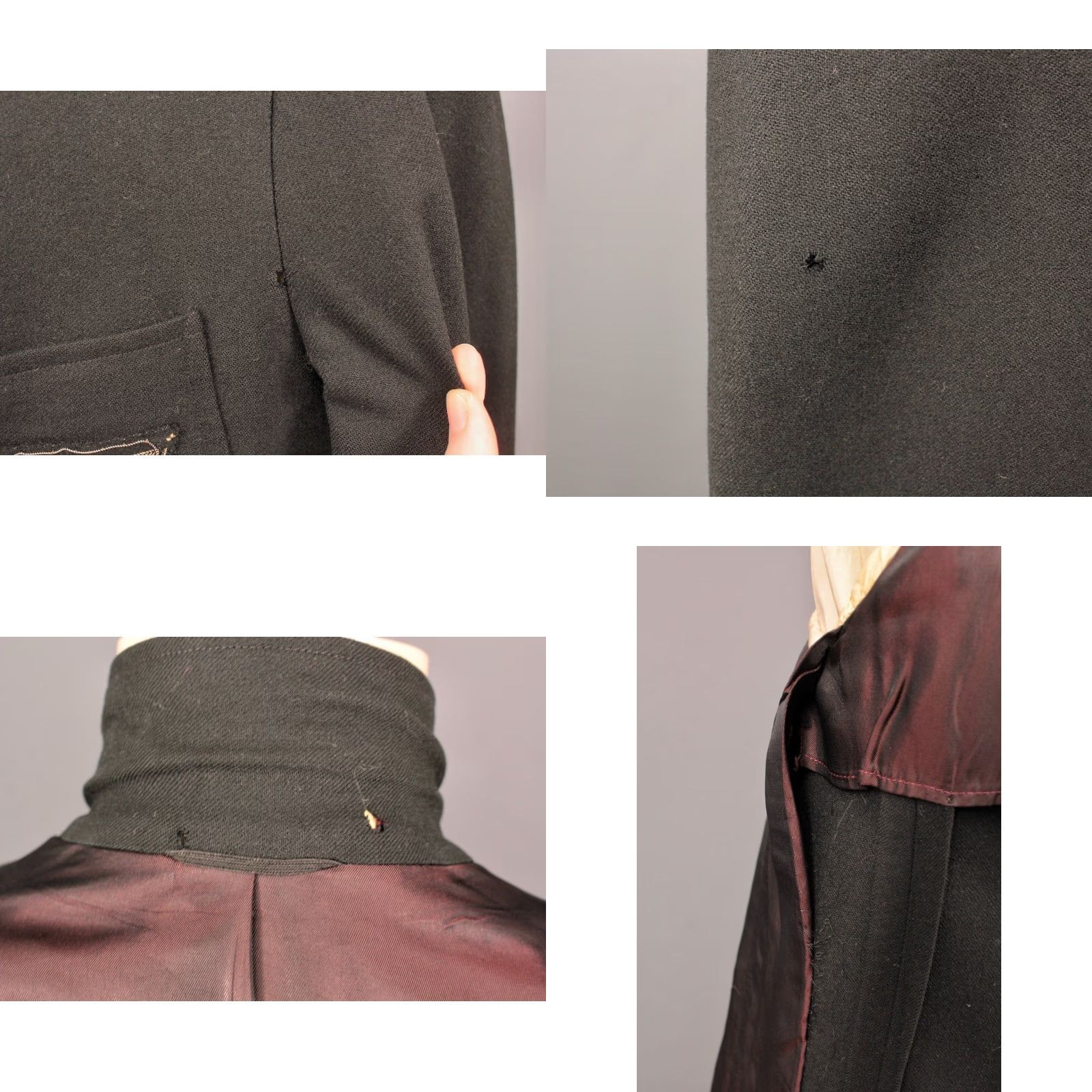 Vintage VTG 1960s Blazer Mens Wool Black Size 39 R Bullion Patch 60s Jacket Vintage Blazer Mens Size 40R - 8 Thumbnail