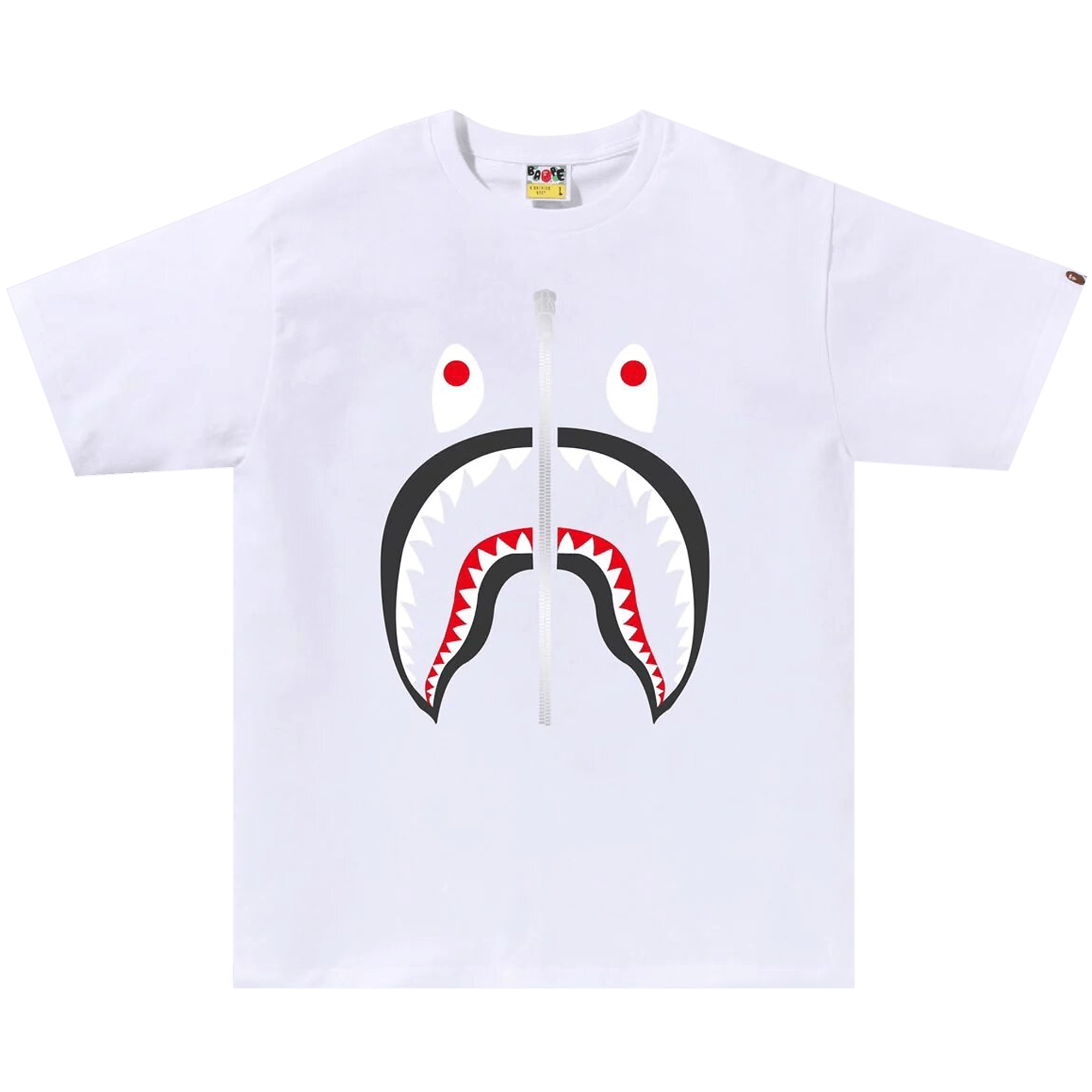 BAPE BICOLOR SHARK quinoa TEE WHITE