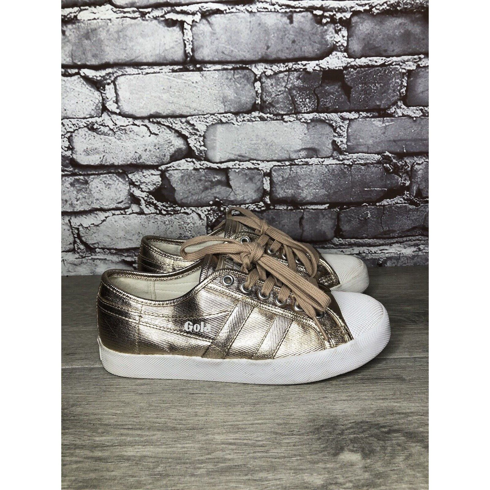Gola Gola Coaster CLA029 Metallic Rose Gold Textile Casual Lace S Size US 6 / IT 36 - 3 Thumbnail