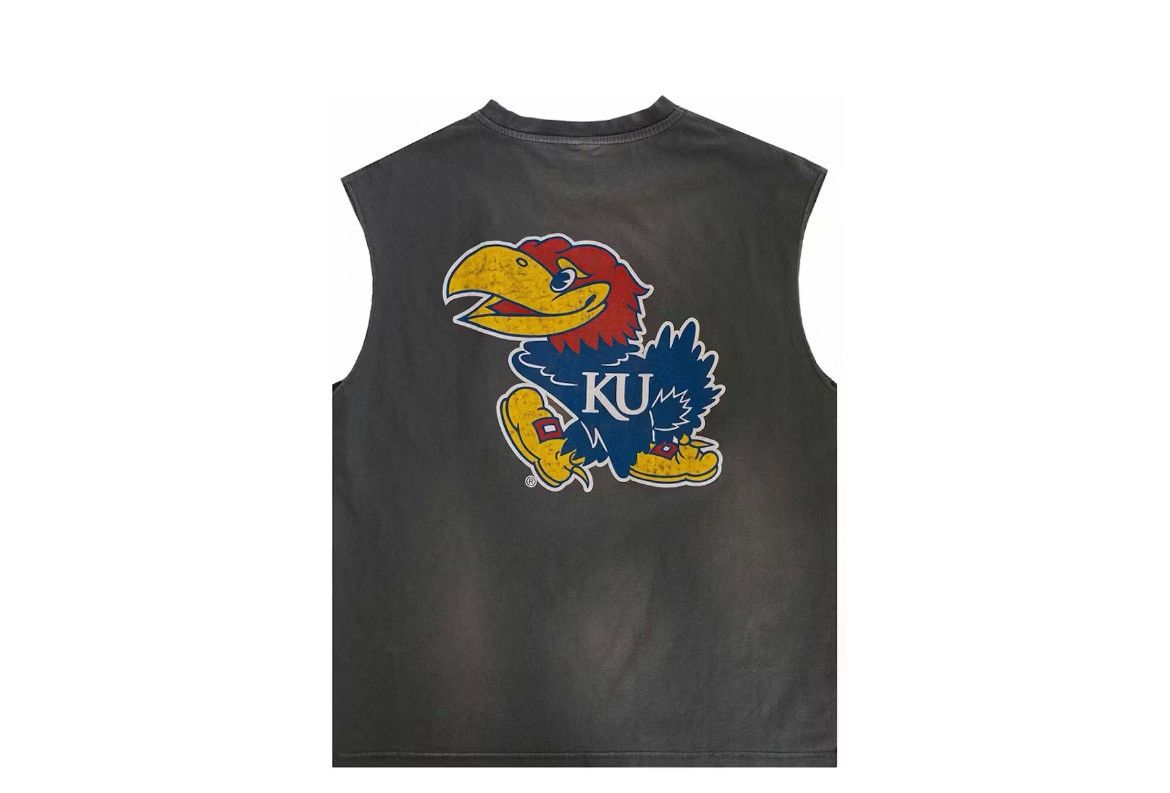 Eric Emanuel Eric Emanuel EE washed grey Kansas Jayhawks cutoff shirt Size US L / EU 52-54 / 3 - 2 Thumbnail