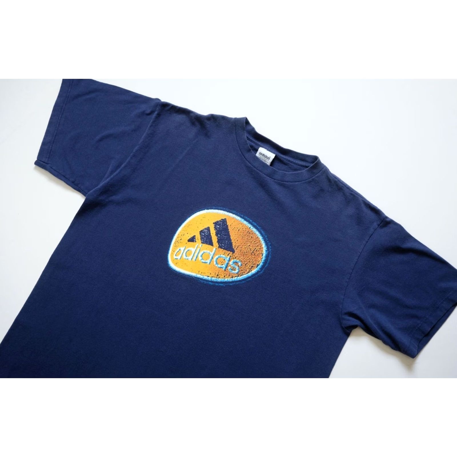 Adidas VINTAGE adidas Trefoil T-Shirt 90s 100% Cotton Graphic Print Blue Men L Short Sleeve Crew Neck Shirt Size US L / EU 52-54 / 3 - 4 Thumbnail
