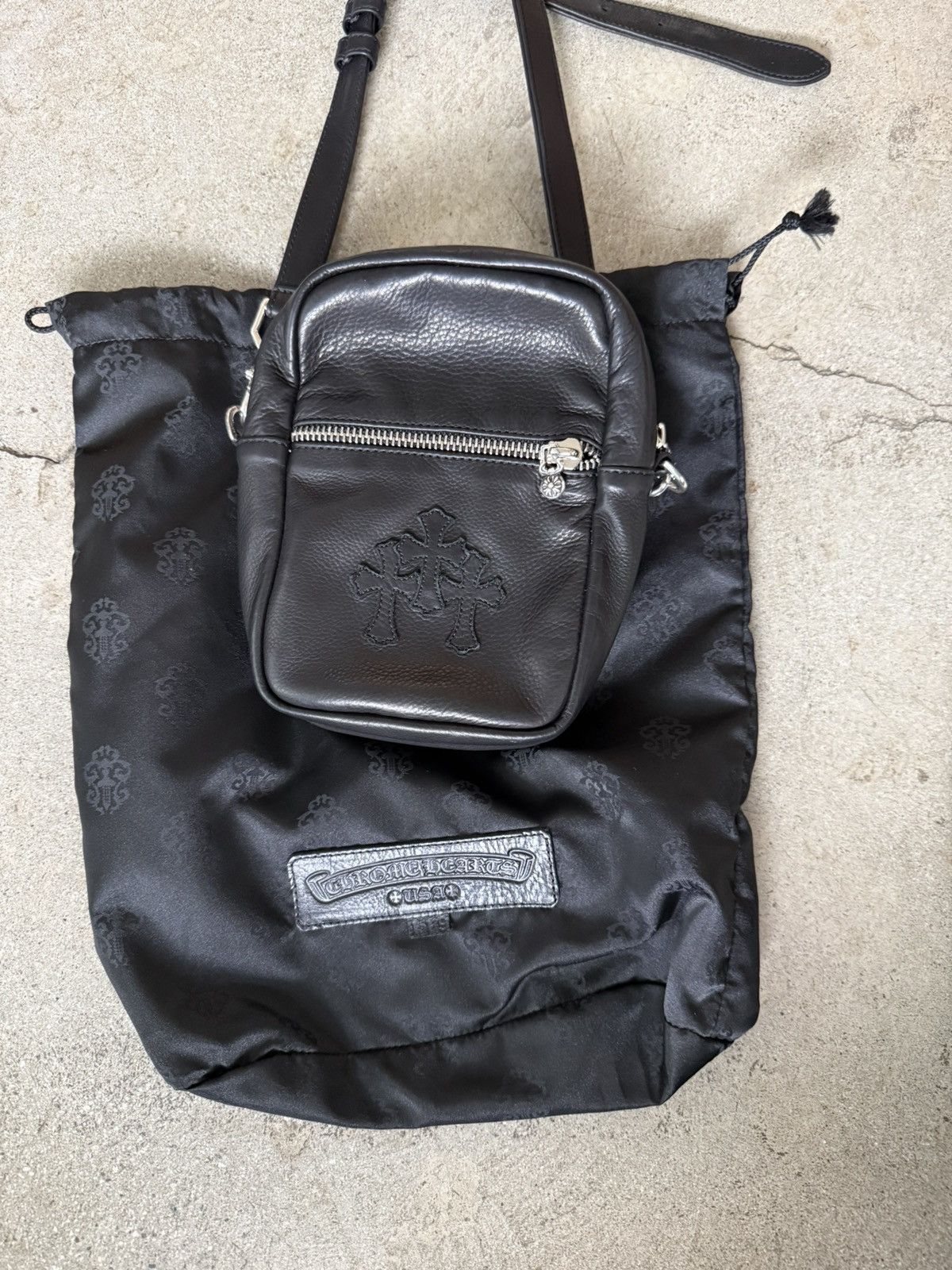 Chrome Hearts CHROME HEARTS LAMBSKIN LEATHER CEMETERY TAKA CROSSBODY BAG Size ONE SIZE - 3 Thumbnail