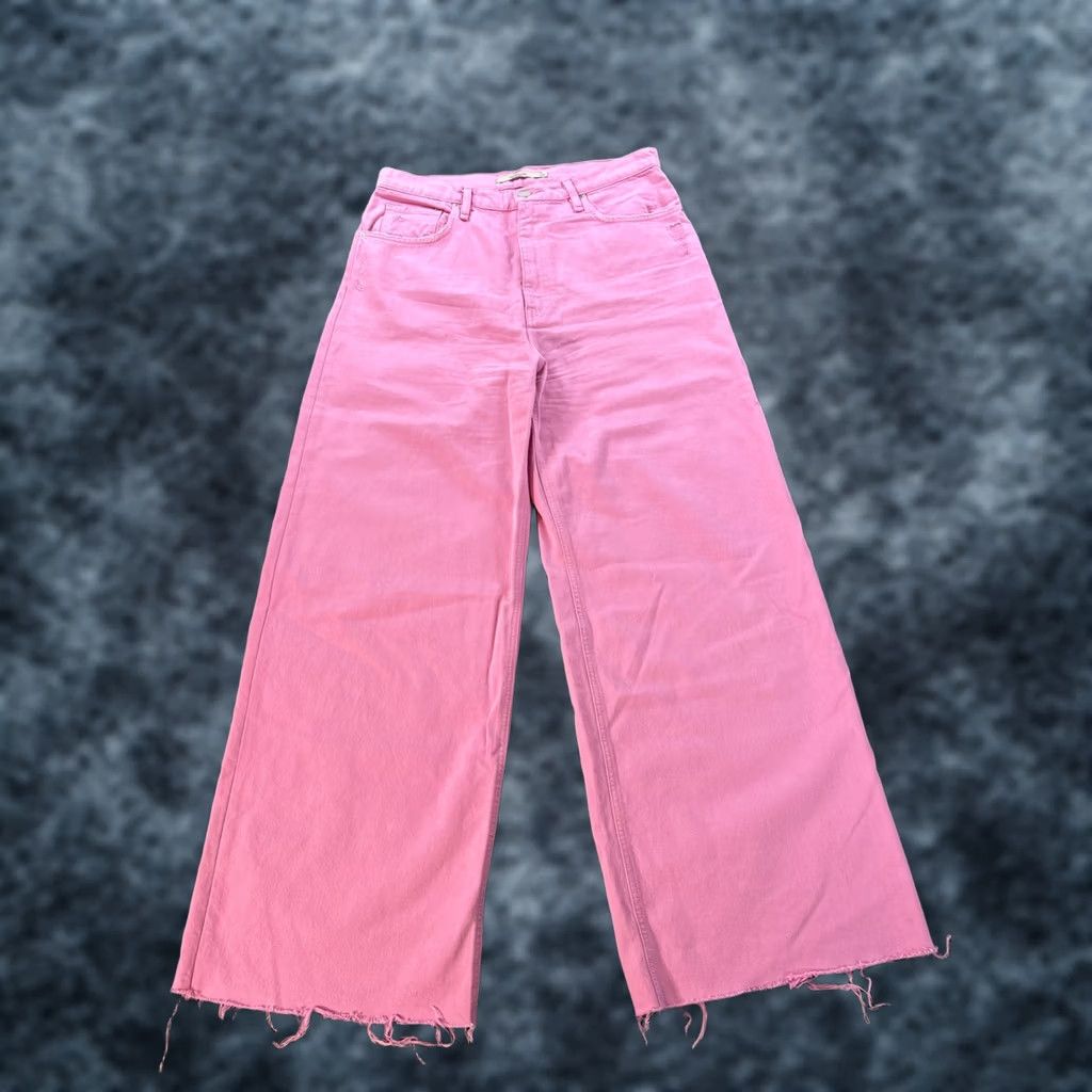Hudson Hudson Pink Barbiecore Denim Jeans – 32x31 High Rise Wide-Leg Relaxed Regular Women, Raw Hem, 32 31 Inseam, Brand Hudson, Style Jeans Size 24" / US 00 / IT 34 - 1 Thumbnail
