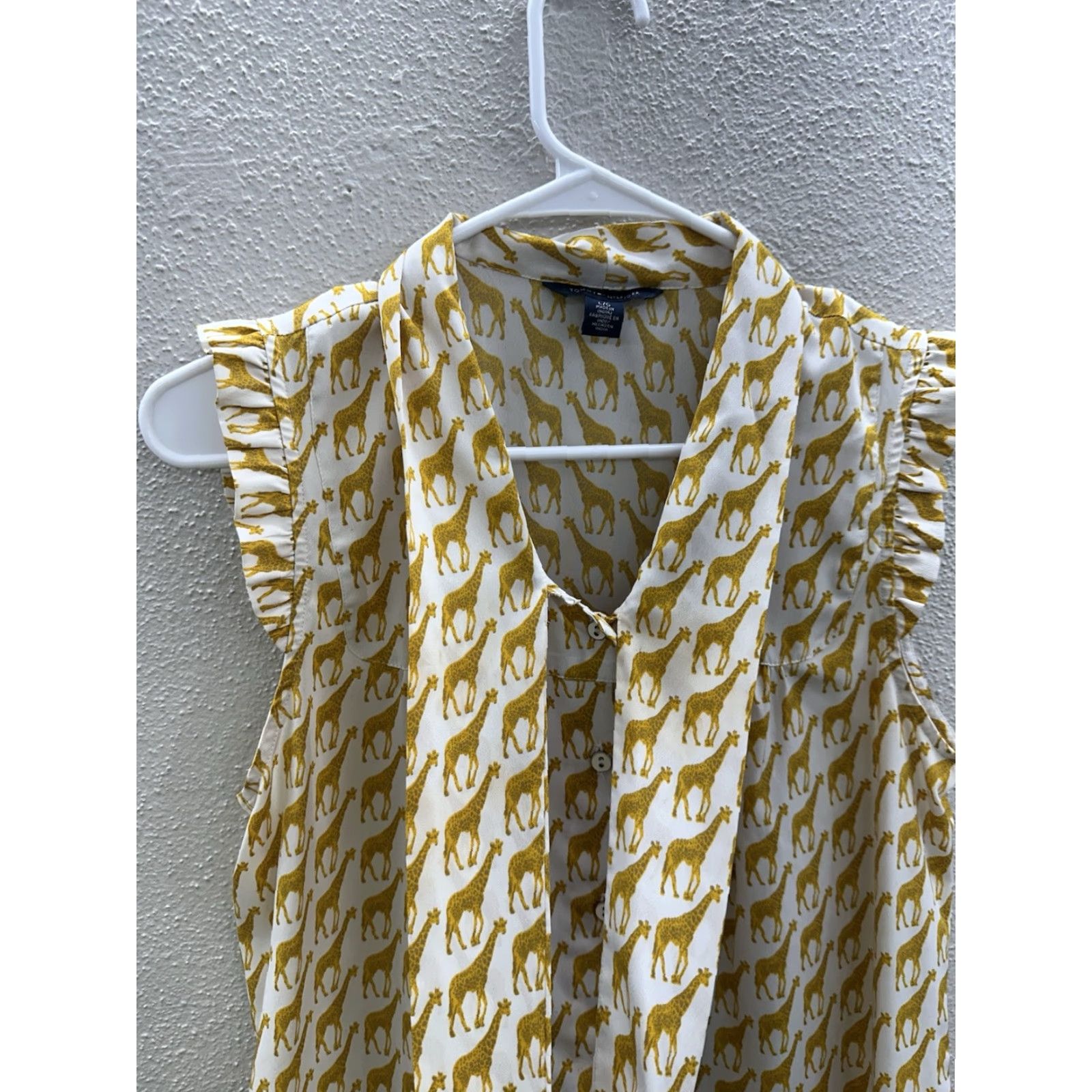 Tommy Hilfiger Tommy Hilfiger Womens Tank Top Size Large Button Up Giraffe Yellow Necktie Size L / US 10 / IT 46 - 3 Thumbnail