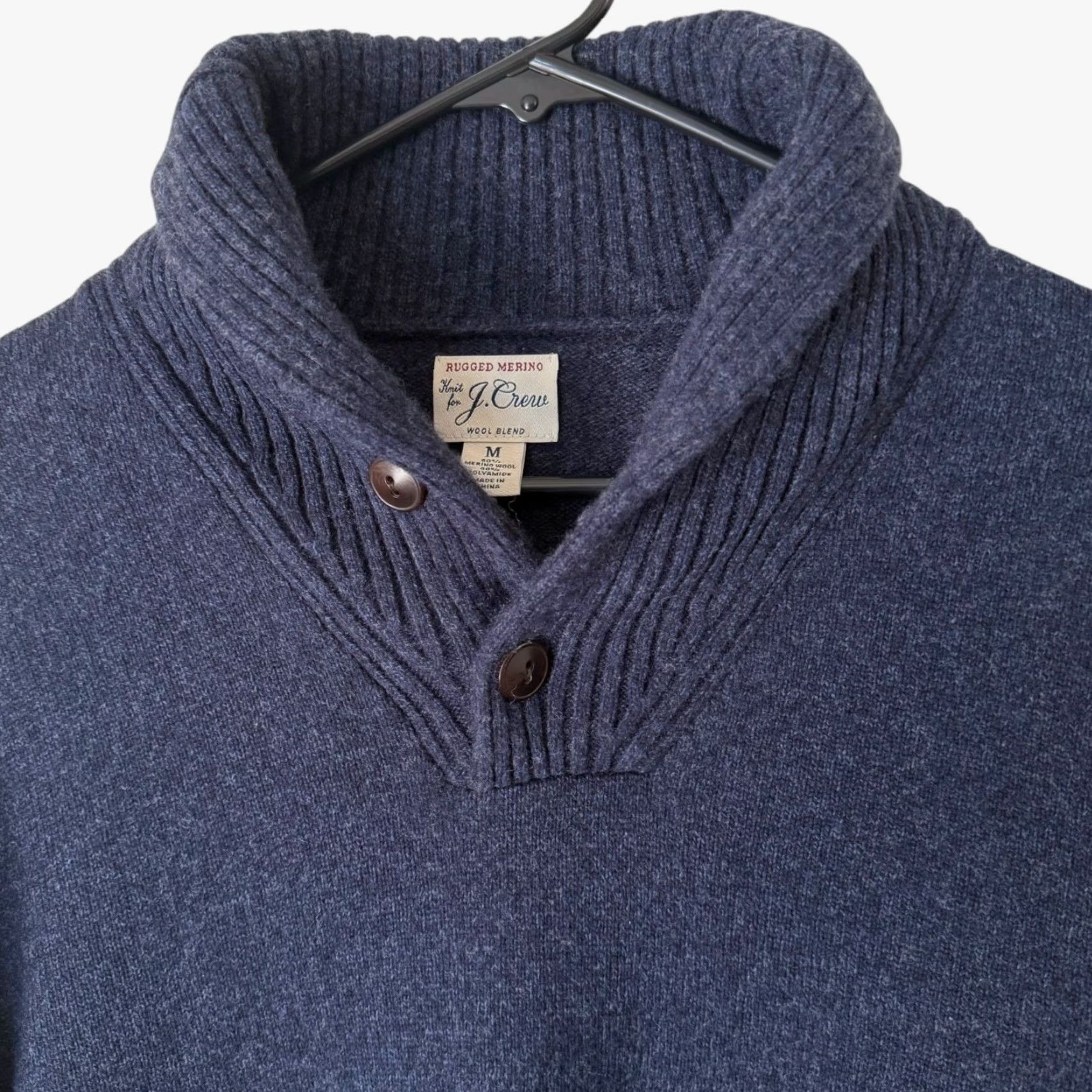 J.Crew VINTAGE J.Crew Men's Sweater Pullover Wool-Blend Shawl Collar Blue Fall Winter Casual Classic Medium Size US M / EU 48-50 / 2 - 5 Thumbnail