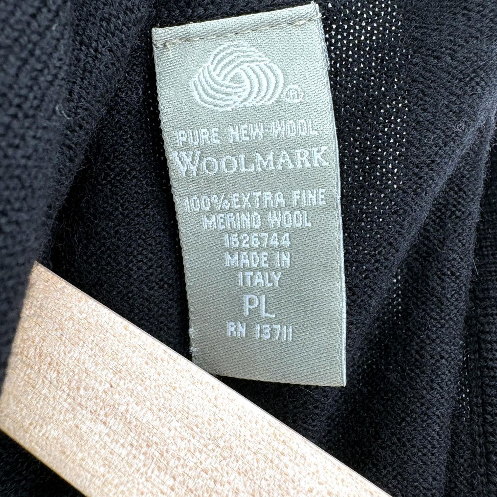Vintage Kate Hill Sweater Vest Womens PL Black 100% Merino Wool Turtleneck Italy NWT Size L / US 10 / IT 46 - 6 Thumbnail