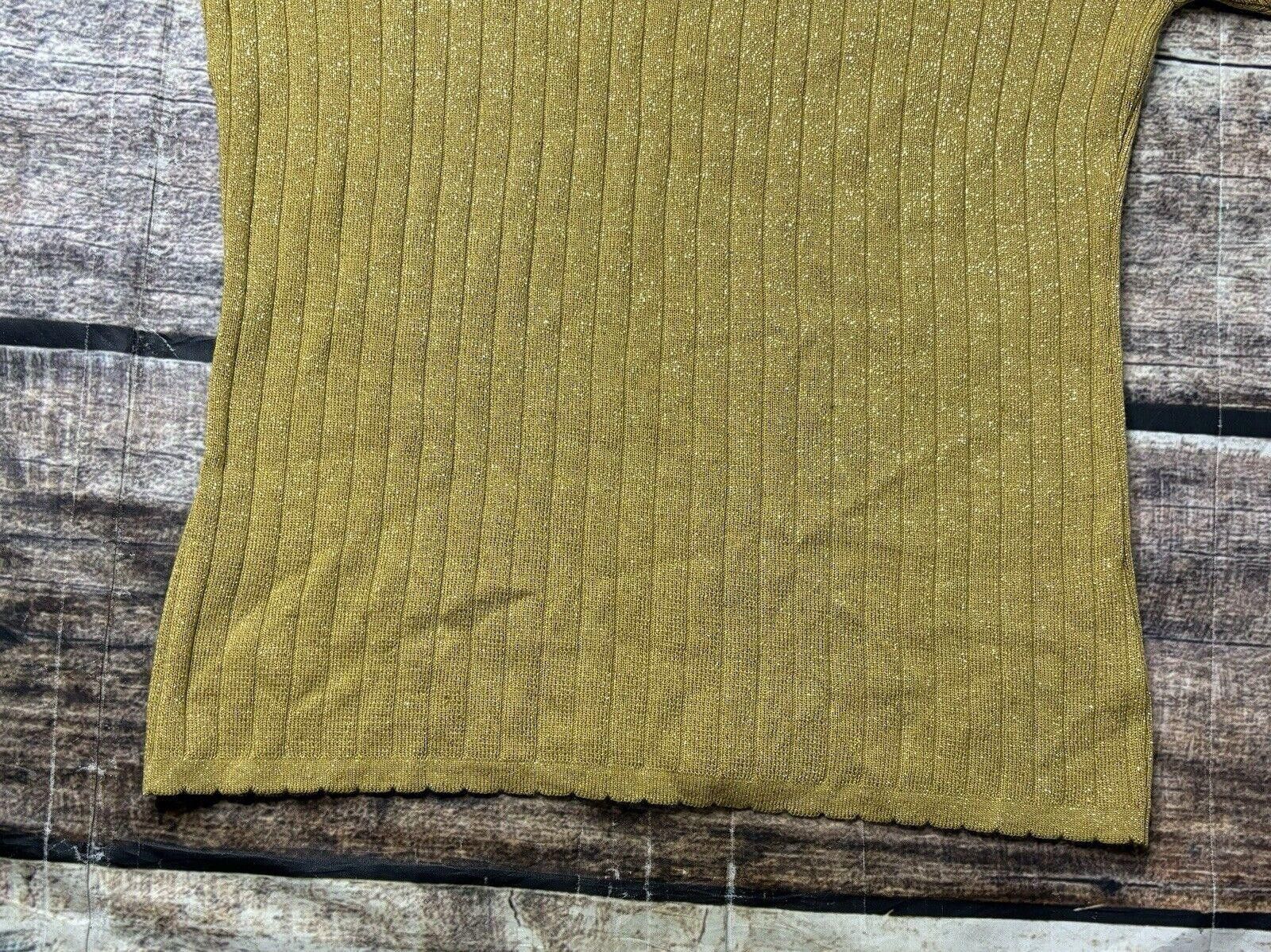 Other Morgano Merino Wool Blend Top Women's XS Metallic Gold Italy Size XS / US 0-2 / IT 36-38 - 6 Thumbnail