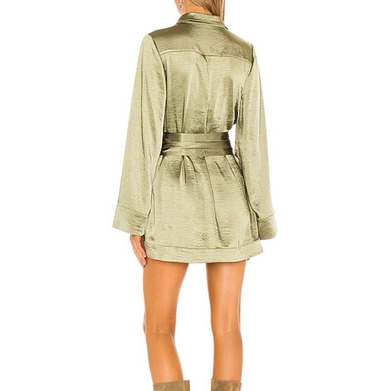 Camila Coelho Camila Coelho Priscilla Mini Dress in Sage, Size XS Size XS / US 0-2 / IT 36-38 - 2 Thumbnail