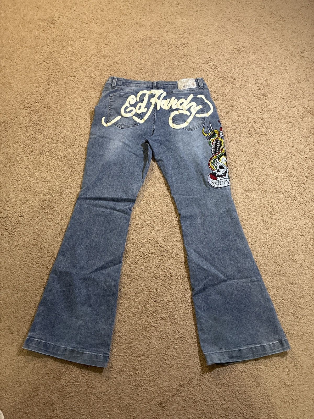 Ed Hardy Ed Hardy NYC Eagle Slim Flare Jeans. Size 32" / US 10 / IT 46 - 2 Thumbnail