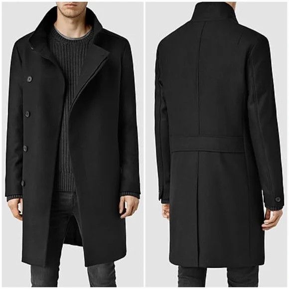 Allsaints Allsaints Mens Banner Wool Coat Jacket Size US L / EU 52-54 / 3 - 2 Thumbnail