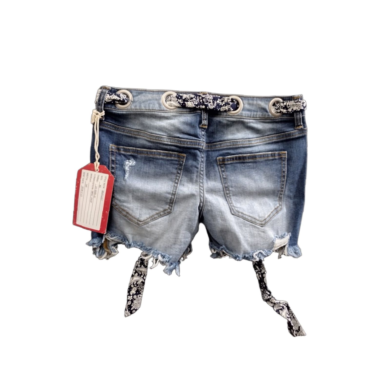 Penfield ANFIELD Jeans Shorts Women's Ring Hole Distressed Cropped Size XS Blue 5-Pocket Denim Short Cut-Off with Stretch - Casual Womens Shirt? Size 26" / US 2 / IT 38 - 1 Thumbnail