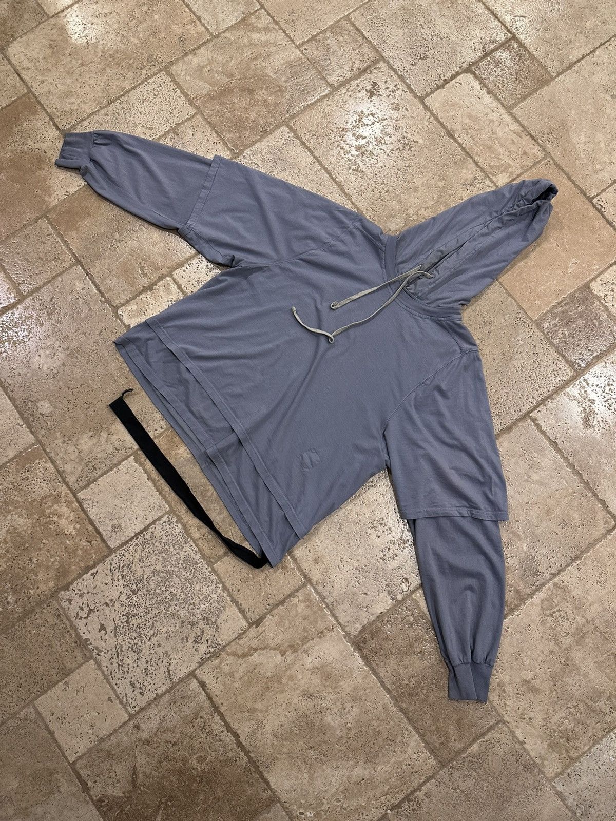 Rick Owens Rick Owens DRKSHDW Stone/Blue Purple Layered Hustler Hoodie Size US L / EU 52-54 / 3 - 3 Thumbnail
