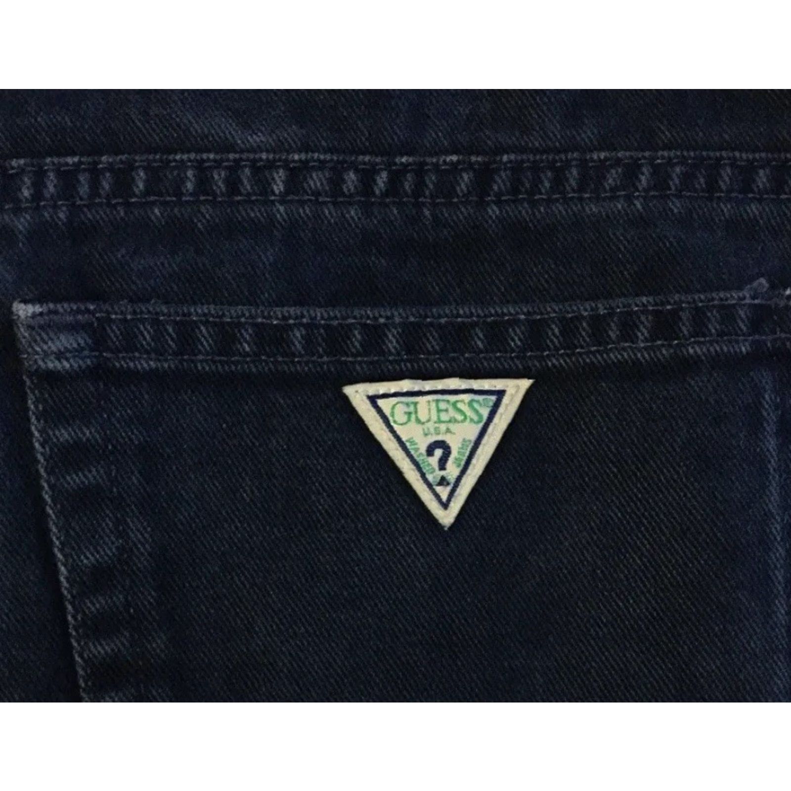 Guess VINTAGE GUESS Jeans 90s Faded Tapered Baggy Denim Blue 32 Inseam USA Distressed Rock Grunge Hip Hop Punk 80s Y2K Mens Size US 40 / EU 56 - 3 Thumbnail