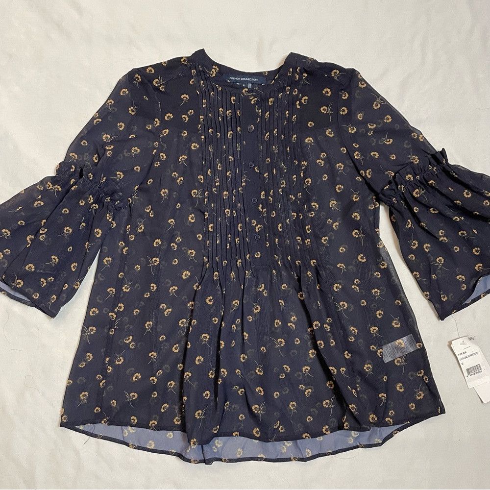French Connection NWT New French Connection Mahi sheer floral print Blouse Si Size S / US 4 / IT 40 - 5 Thumbnail