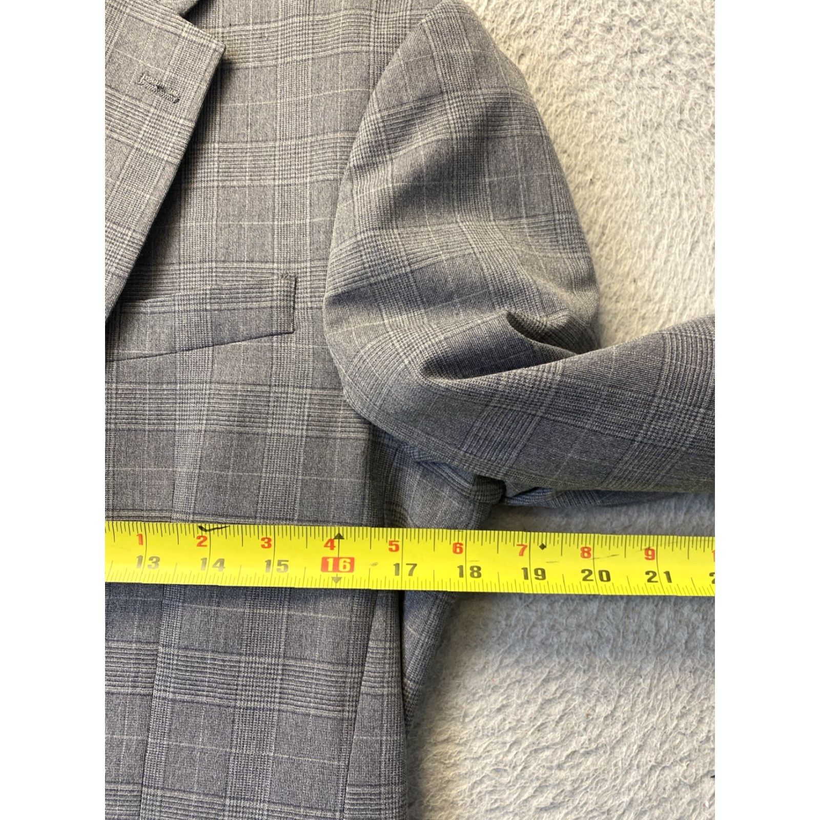 Tommy Hilfiger Tommy Hilfiger Gray Plaid Blazer 36S Sport Coat Jacket 135-12 Size 36S - 5 Thumbnail