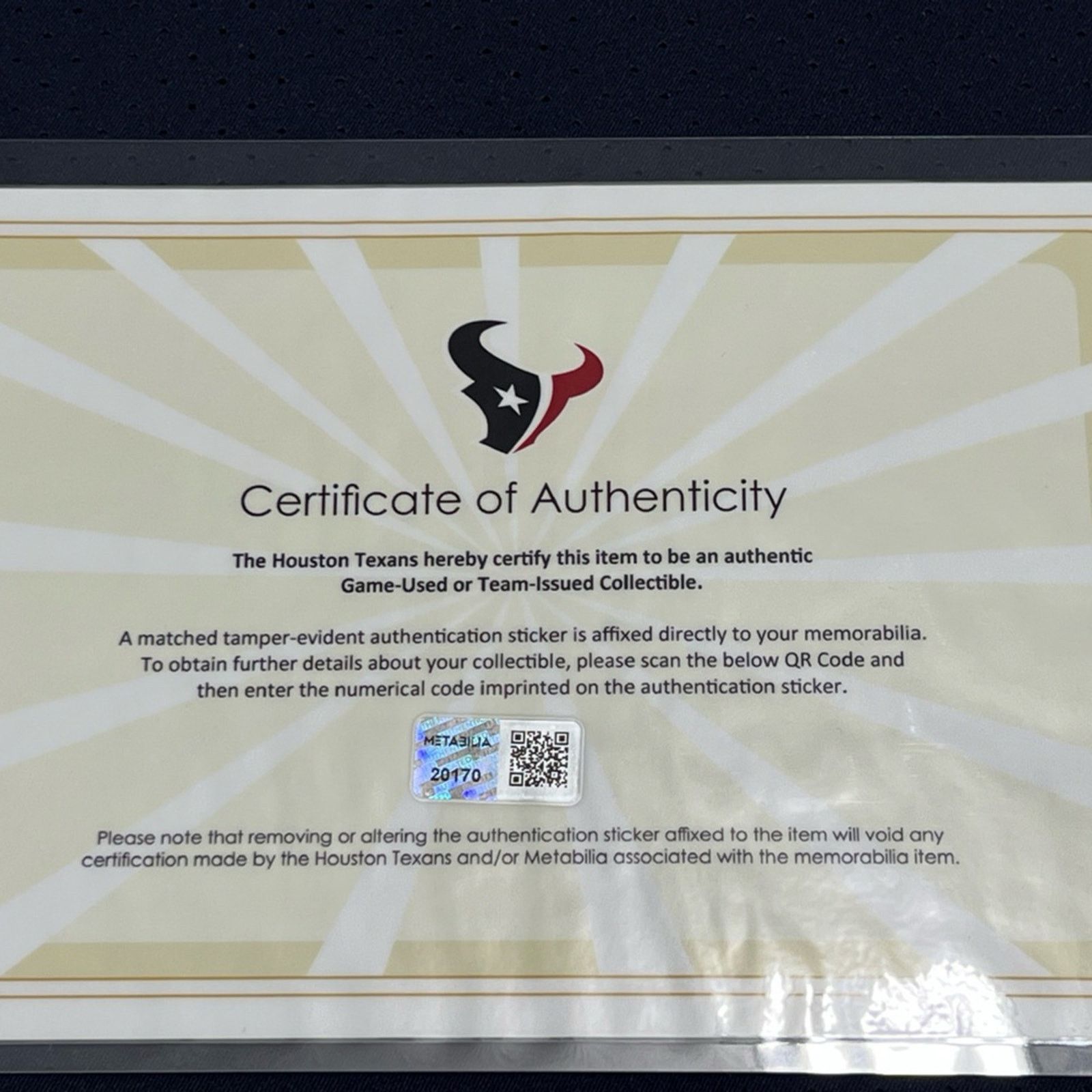 Nike JJ Watt Texans Game Issued Jersey Captain & WPMOY Patch COA Size US XL / EU 56 / 4 - 7 Thumbnail