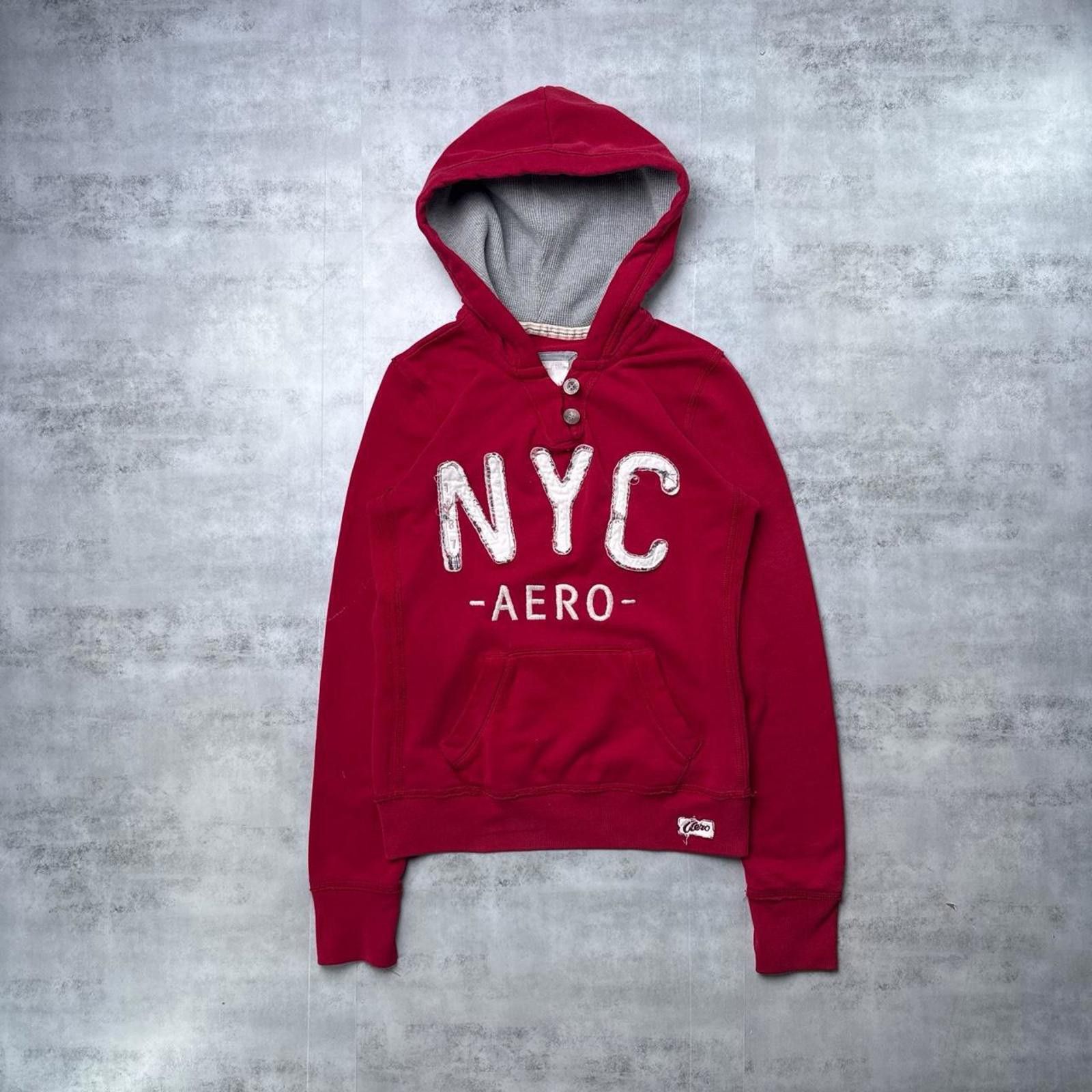 Aeropostale Y2K Aeropostale 00s Red Button Hoodie Jacket Size S / US 4 / IT 40 - 1 Thumbnail