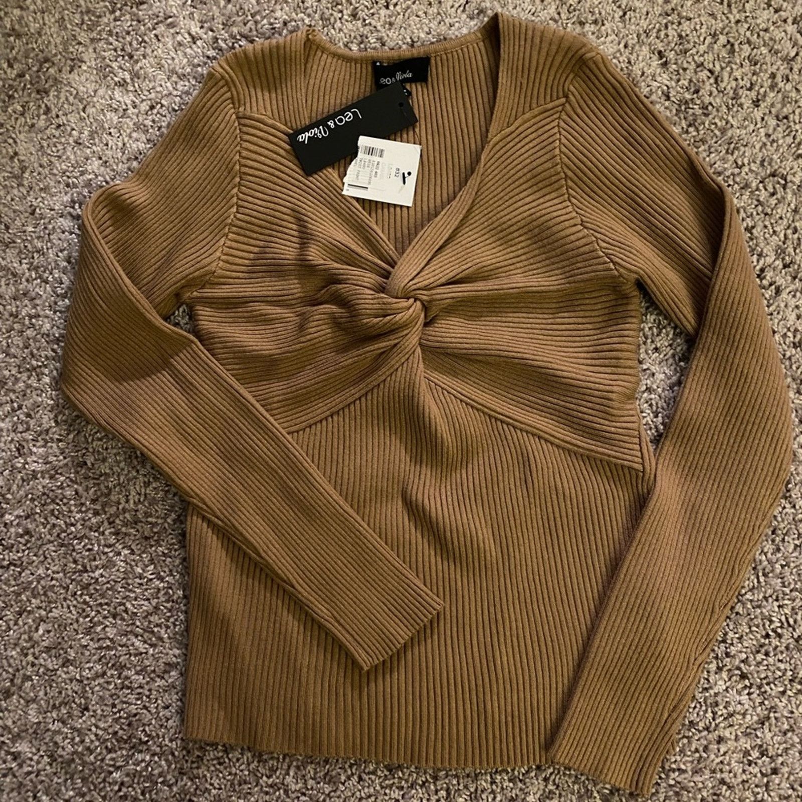 & Other Stories Lea & Viola Camel Ribbed Twist Top Size S / US 4 / IT 40 - 1 Thumbnail
