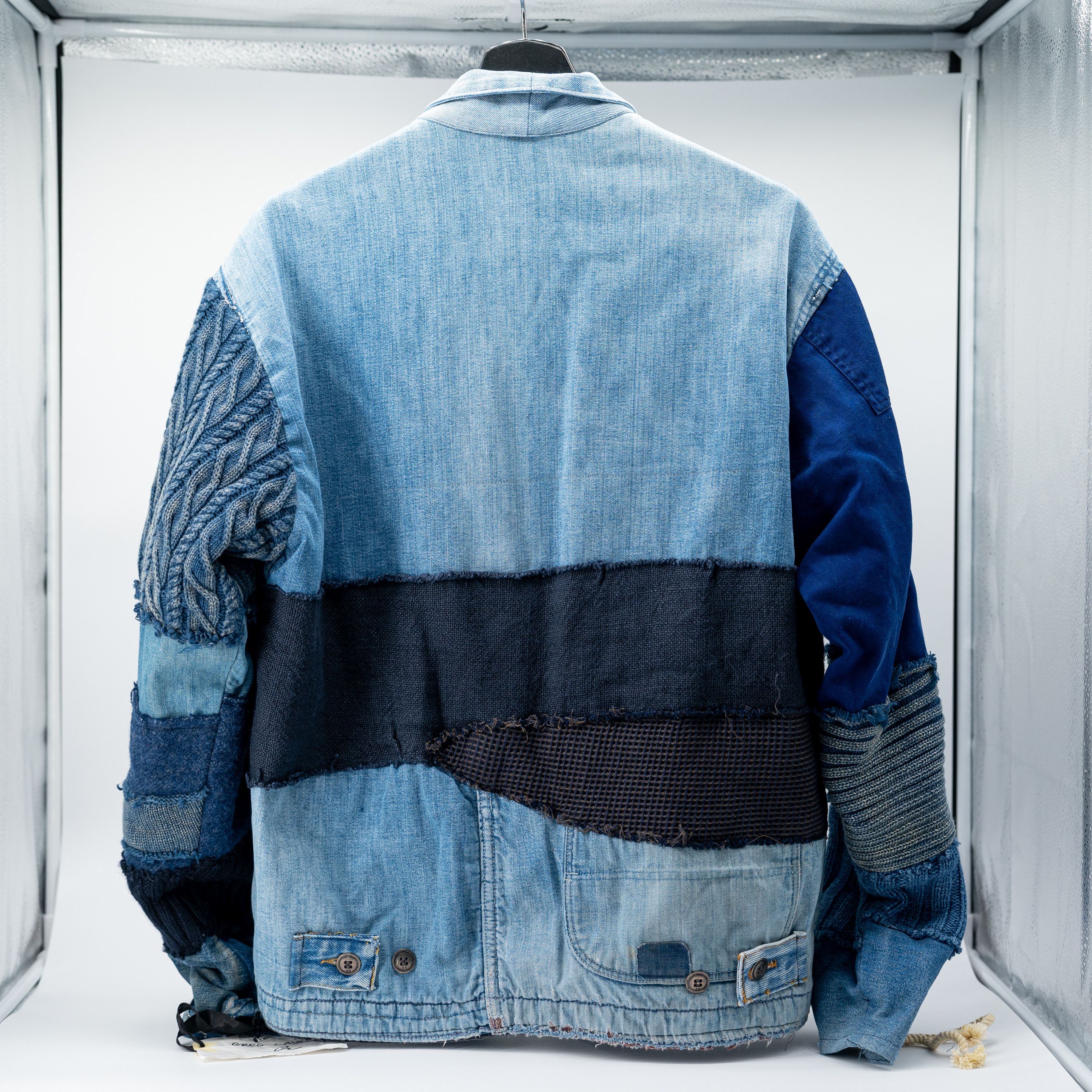 Greg Lauren size 4 - Greg Lauren Mixed Blues GL1 cropped jacket denim Size US XL / EU 56 / 4 - 7 Thumbnail