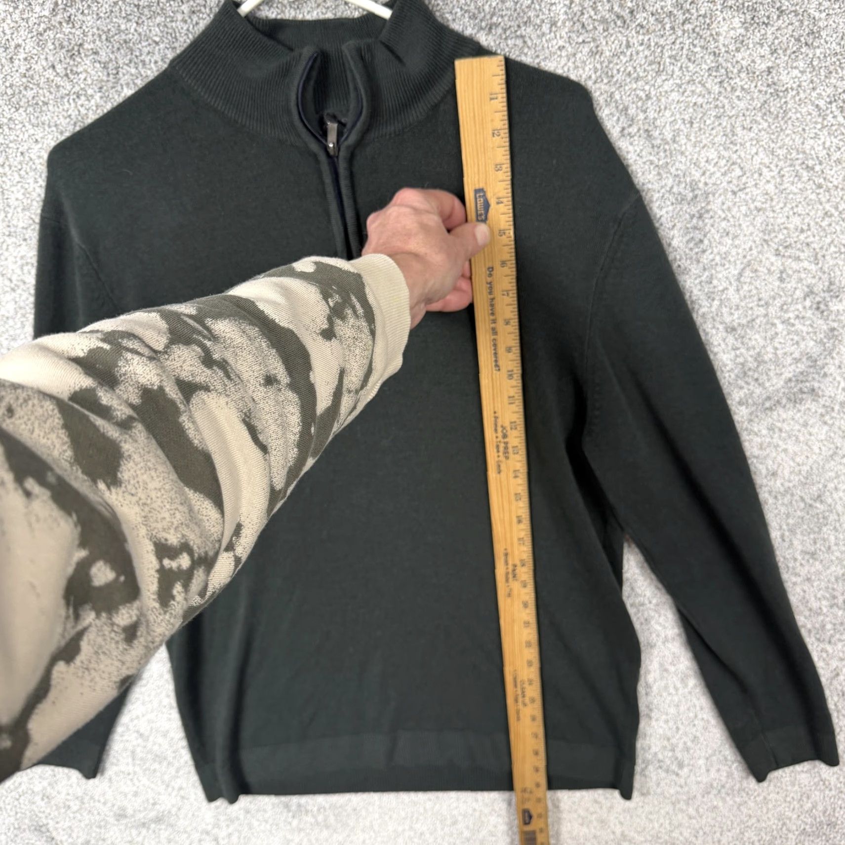 Vintage VIA EUROPA Pullover Sweater Men L Green 1/4 Zip Mock Neck Lightweight Knit Dark Academia Gorpcore Size US L / EU 52-54 / 3 - 2 Thumbnail