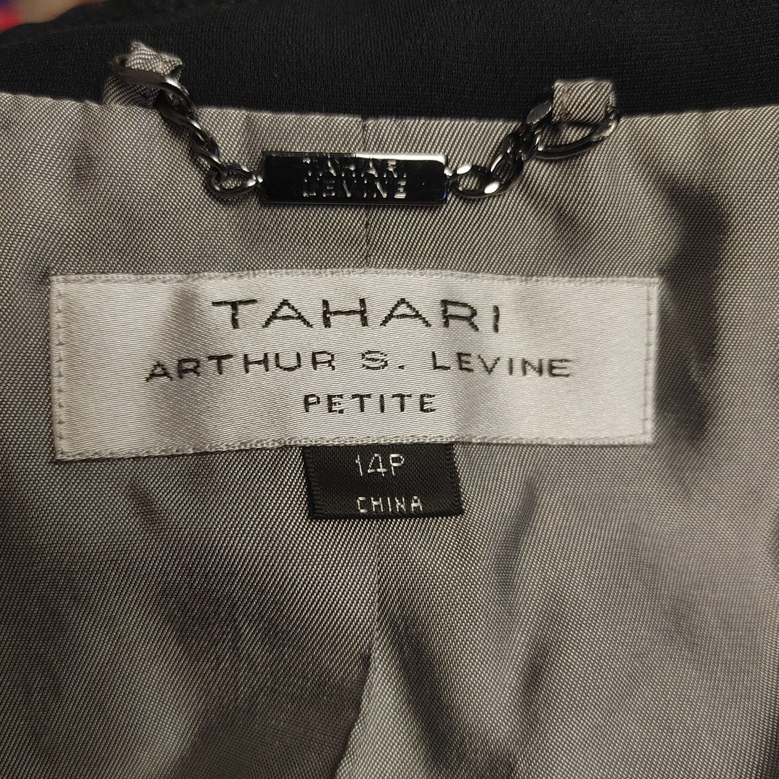 Other Tahari Arthur S Lavine Petite Womens 14P Black Lined Blazer Size XL / US 12-14 / IT 48-50 - 3 Thumbnail