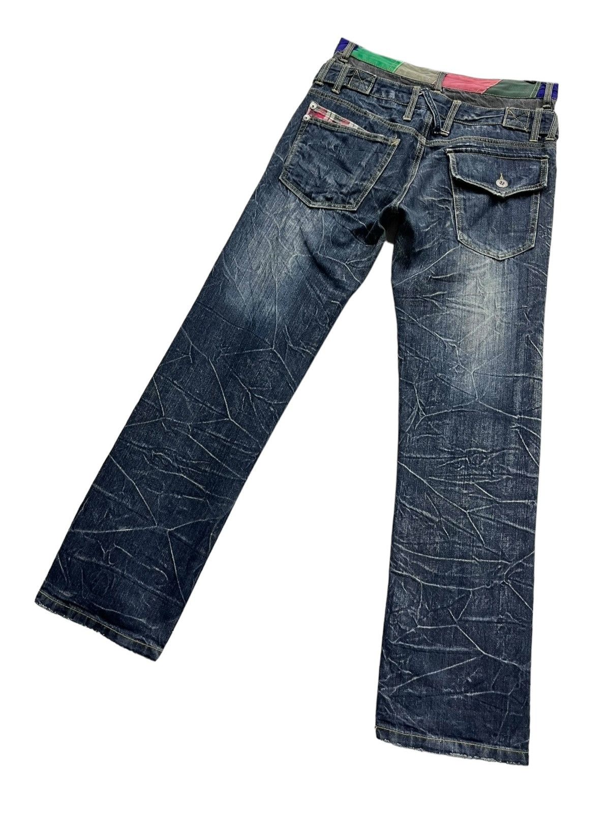 Japanese Brand 🔥PATINA Punk Tartan Double Waist Bondage Zippers Denim Size US 30 / EU 46 - 8 Thumbnail