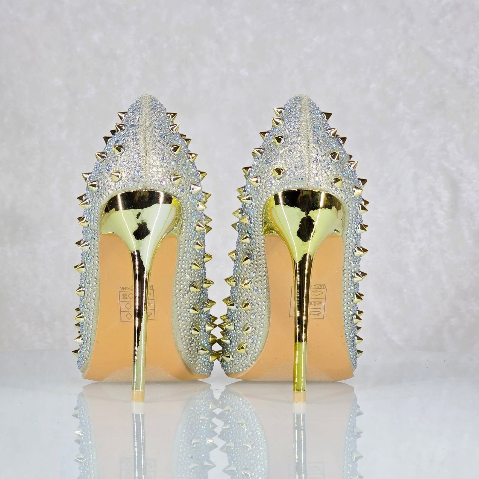 Other Wicked Sexy Spike Stud Iridescent Rhinestone High Heel Pump Size US 5.5 / IT 35.5 - 5 Thumbnail