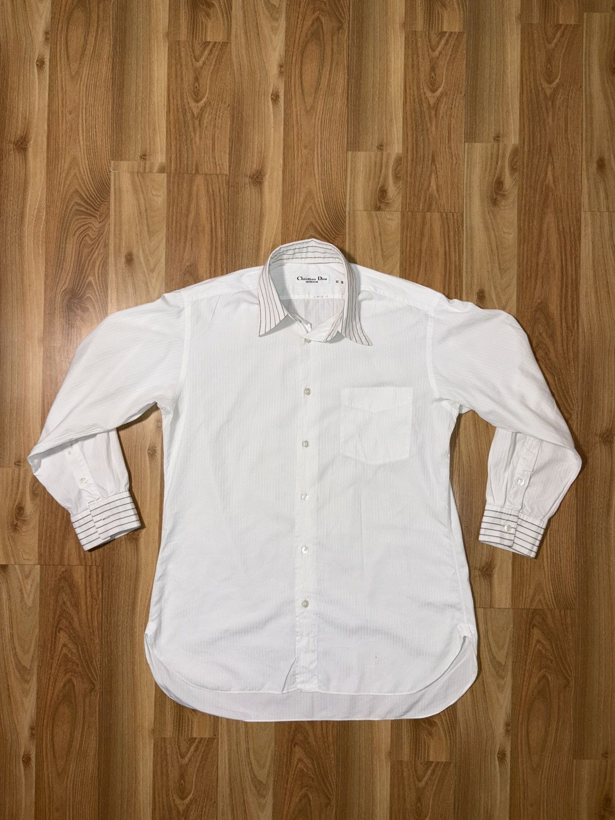 Christian Dior Monsieur VTG Christian Dior Monsieur Striped Shirt Japan Exclusive Size US S / EU 44-46 / 1 - 1 Thumbnail