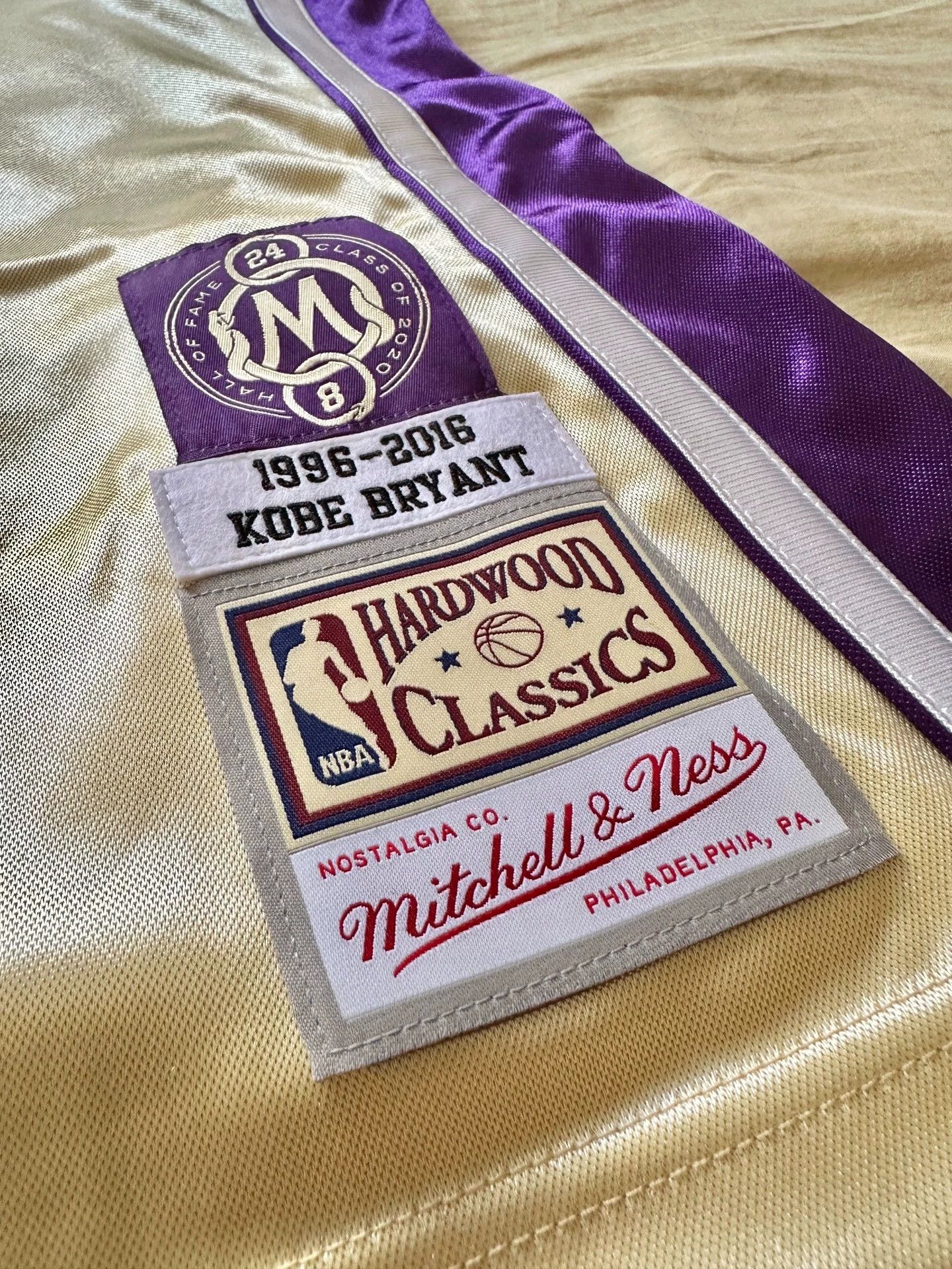 Mitchell & Ness MitchellNess Kobe HOF Jersey/Pants (Champagne/Purple) M Size US M / EU 48-50 / 2 - 9 Thumbnail