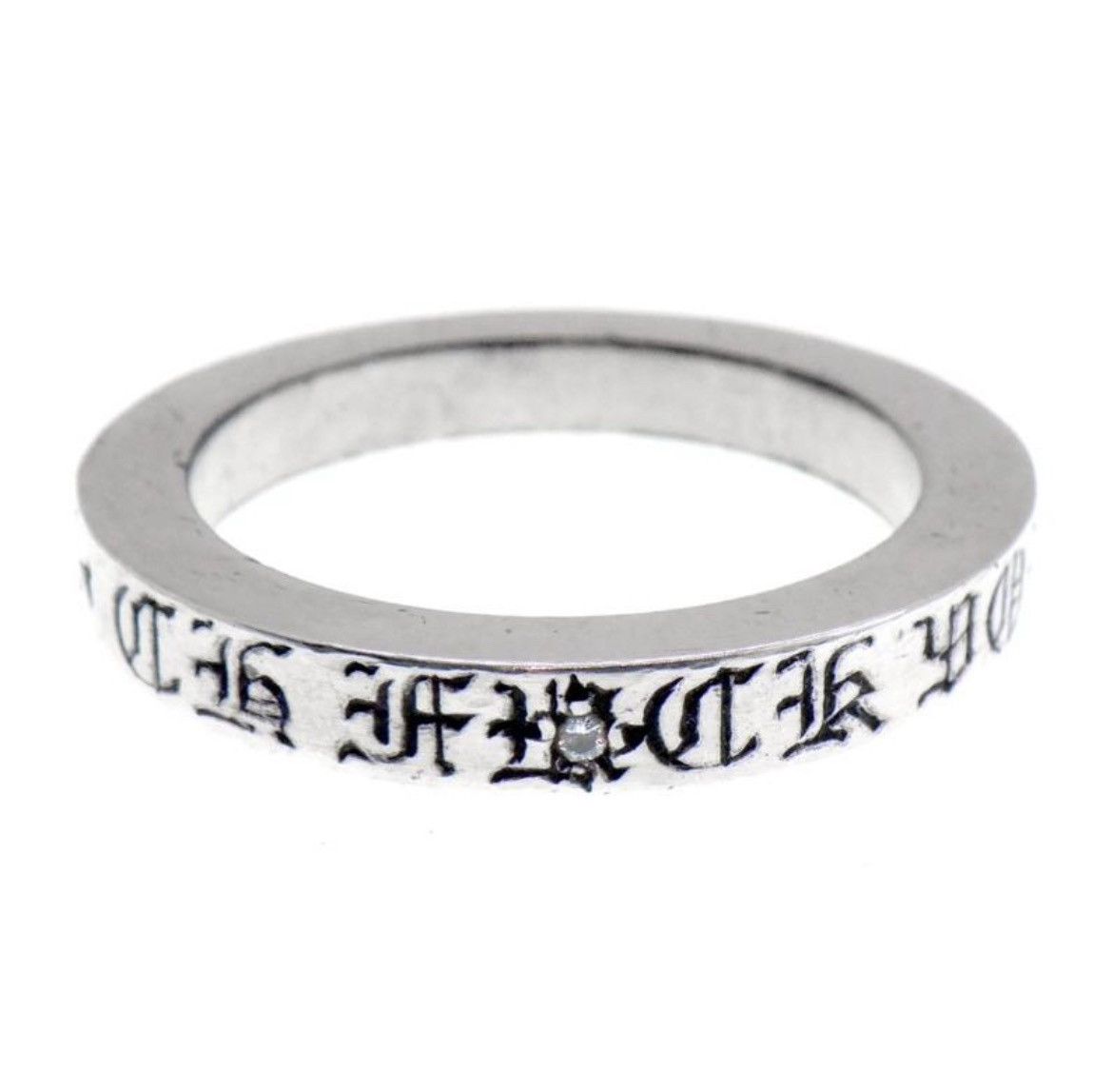 Chrome Hearts Chrome Hearts 3mm SPACER FUCKYOU PAVE Diamond Ring Size ONE SIZE - 1 Thumbnail
