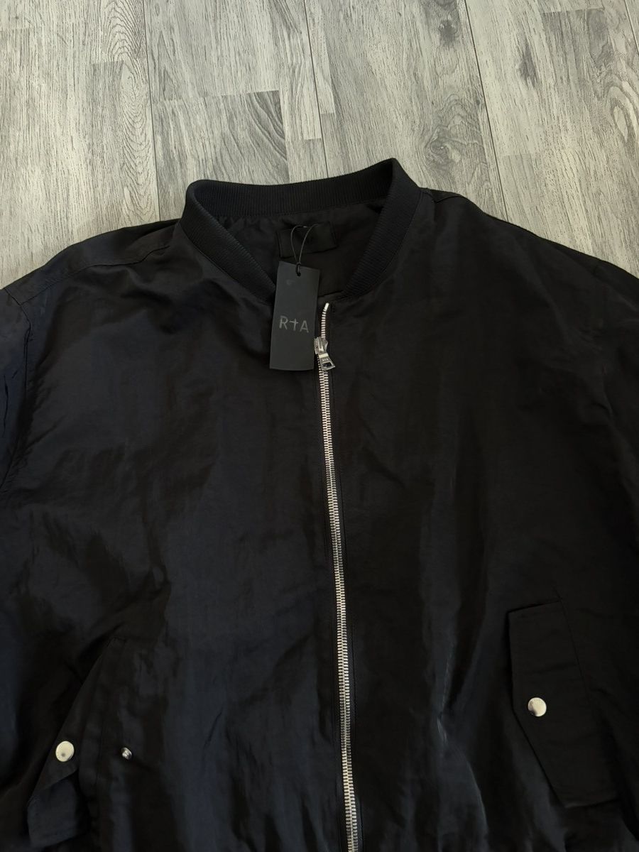 Rta RtA Black Women's Bomber Jacket with Silver Hardware NWT Size XXL / US 16-18 / IT 52-54 - 2 Thumbnail