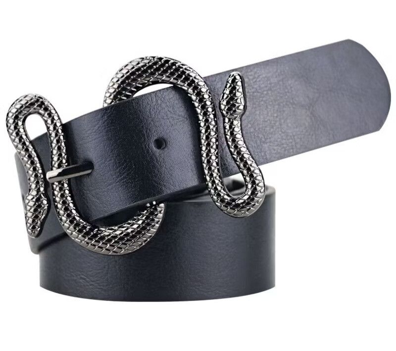 Japanese Brand Black Black Snake 110 cm streetwear belt Size ONE SIZE - 1 Thumbnail